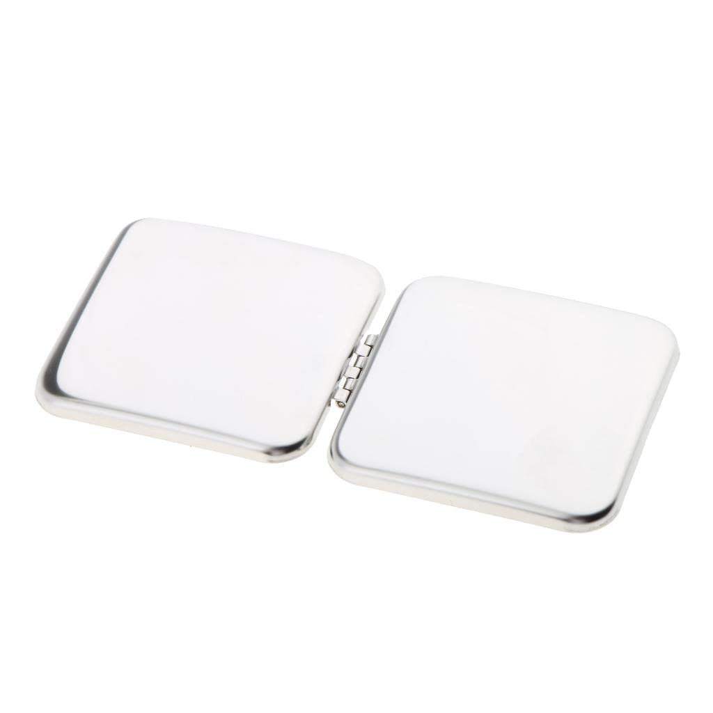 Premium Stainless Steel Compact Makeup Mirror - 2-Sided Folding Travel Mirror with Magnifying & Regular Side, Shatterproof & Portable for Home, Travel, and Professional Use