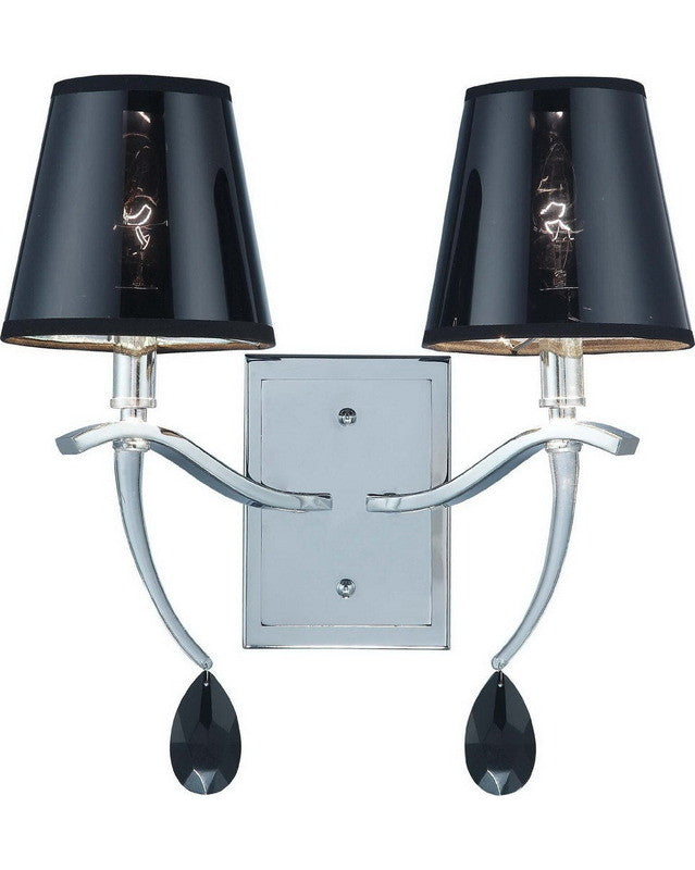 Nuvo Lighting 60 4412 Grace Collection Two Light Wall Sconce in Polished Chrome Finish - Elegant Bathroom & Bedroom Wall Lighting Fixture