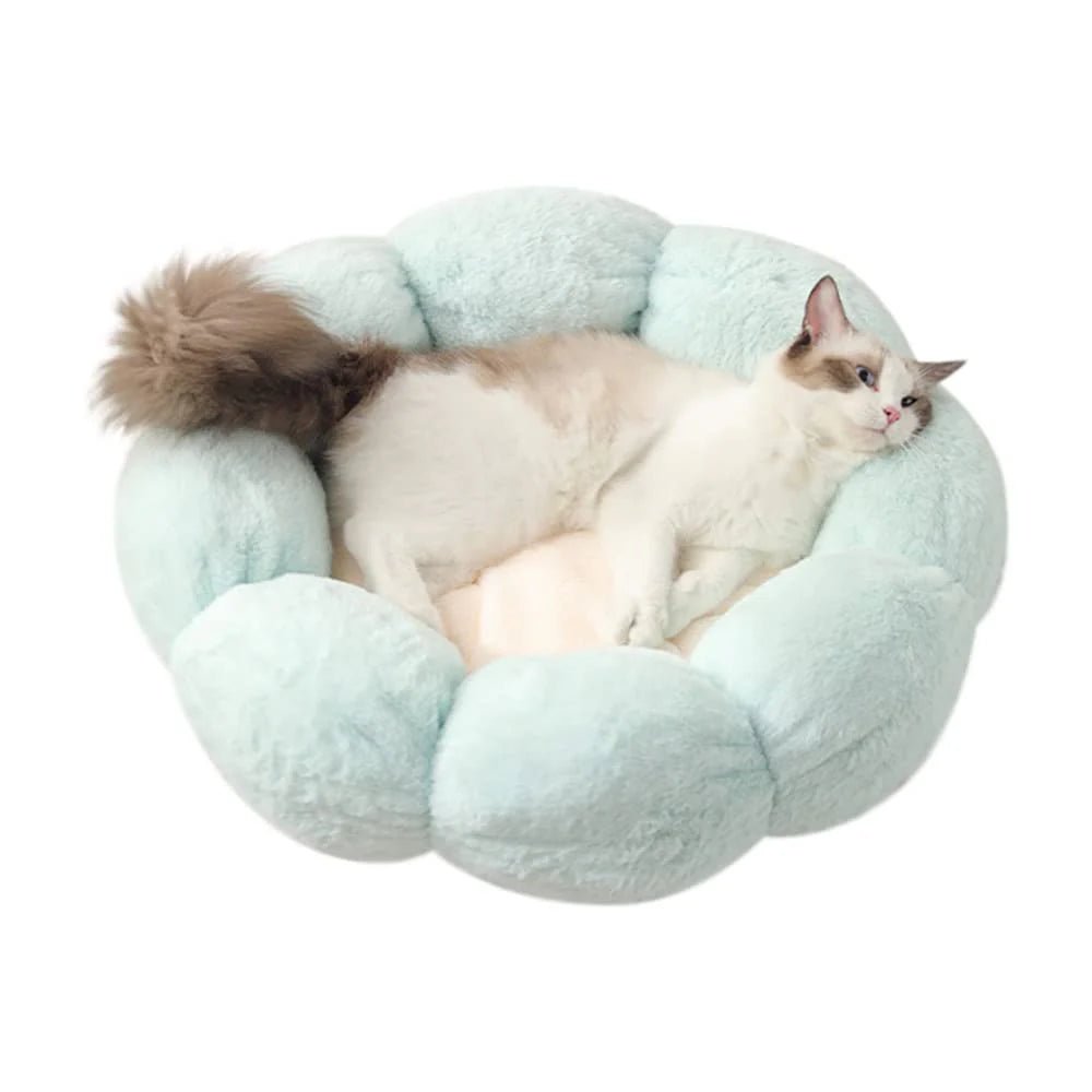 Orthopedic Round Plush Small Dog Cat Bed - Light Green | Comfortable & Supportive Pet Bed for Puppies & Kittens | Perfect for Crate, Kennel, or Home Use