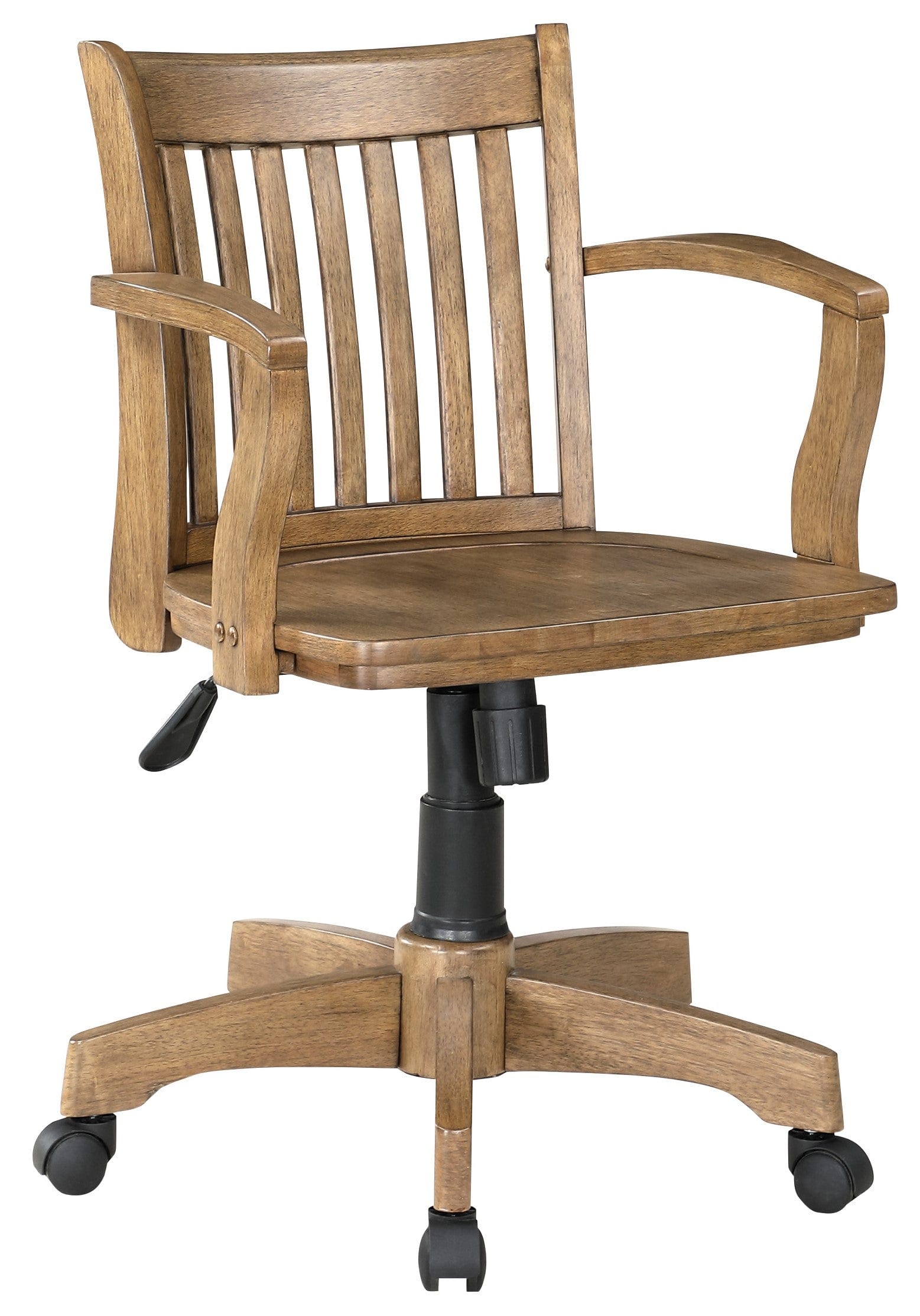 OSP Designs Wooden Bankers Desk Chair - Ergonomic Office Chair with Adjustable Height for Home & Business Use - Perfect for Study, Work, and Conference Rooms