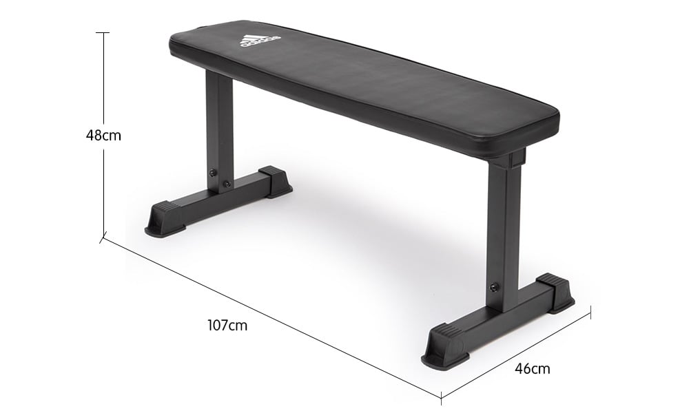 Adidas Essential Flat Weight Bench for Home Gym Workouts - Perfect for Strength Training, Dumbbell Exercises & Full-Body Fitness