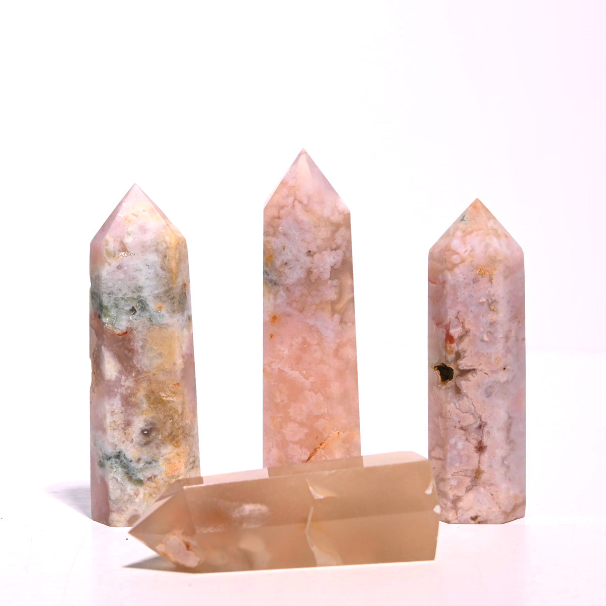 Healing Flower Agate Crystal Point - Natural Stone for Meditation, Reiki, and Energy Work - Perfect for Home Decor, Yoga Spaces, and Spiritual Practices