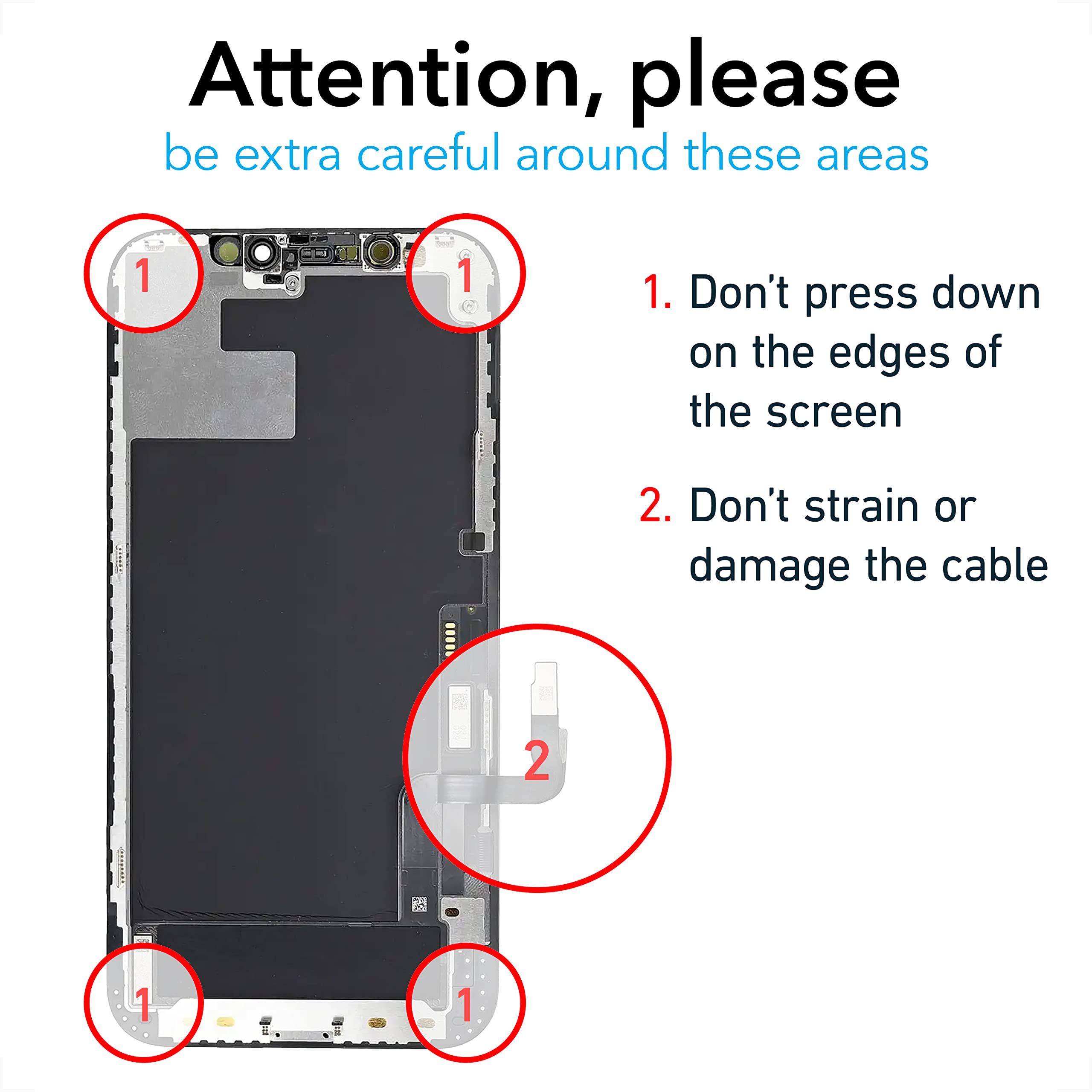 iPhone 12/12 Pro Screen Replacement Kit - Premium OLED Display with Tempered Glass, Waterproof Digitizer, DIY Frame Installation | Perfect for Home Repair, Office Use & Emergency Phone Fixes