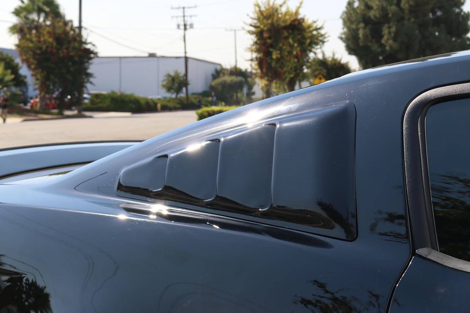 2005-2014 Ford Mustang Side Window Louvers - WDL FM05 V Visor Style Unpainted Acrylic Window Scoop for Enhanced Style & Sun Protection - Perfect for Car Shows & Daily Driving