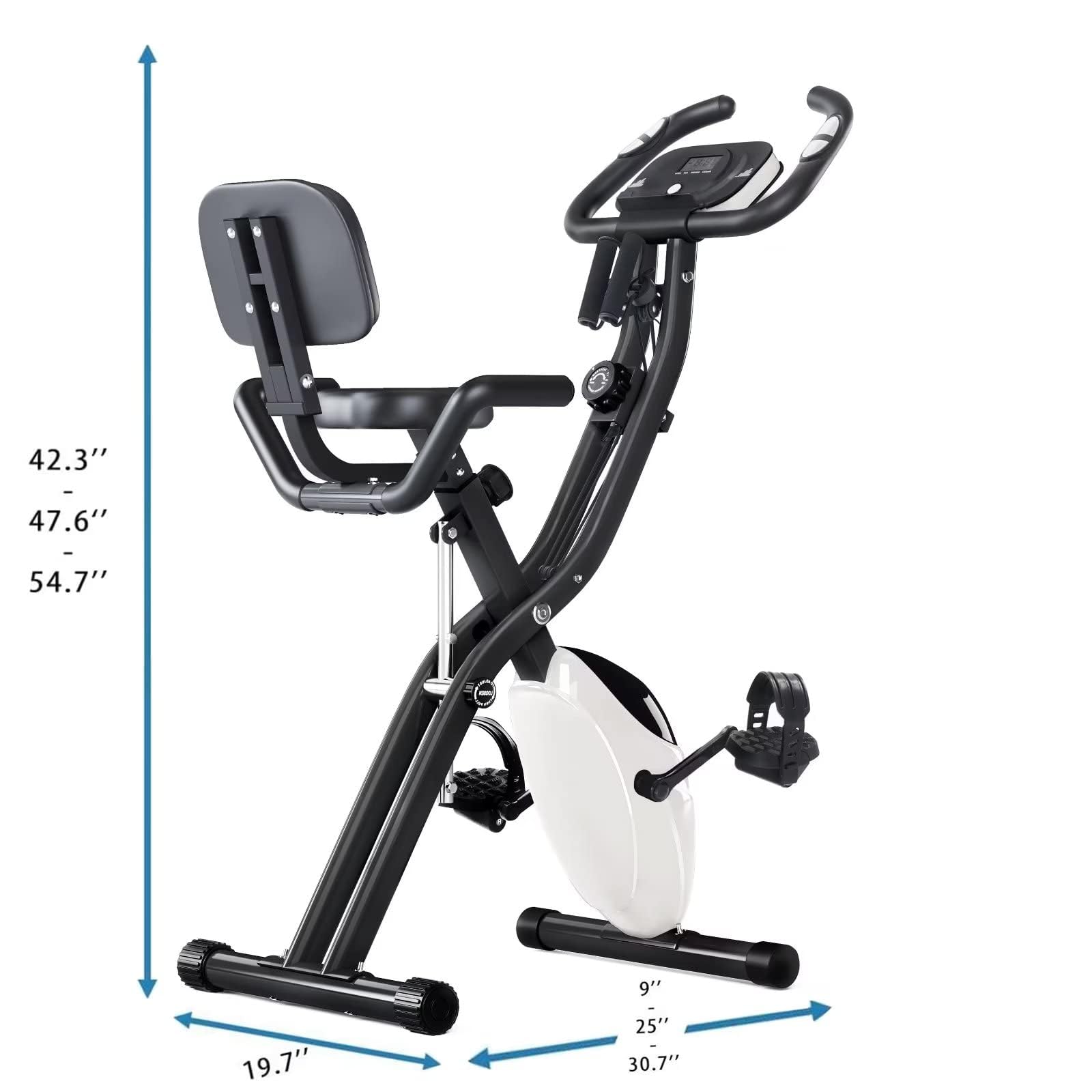 Merax 2-in-1 Foldable Exercise Bike - 16-Level Magnetic Resistance Recumbent & Upright Indoor Cycling Bike for Home Workouts | Perfect for Cardio Training, Weight Loss & Small Space Fitness