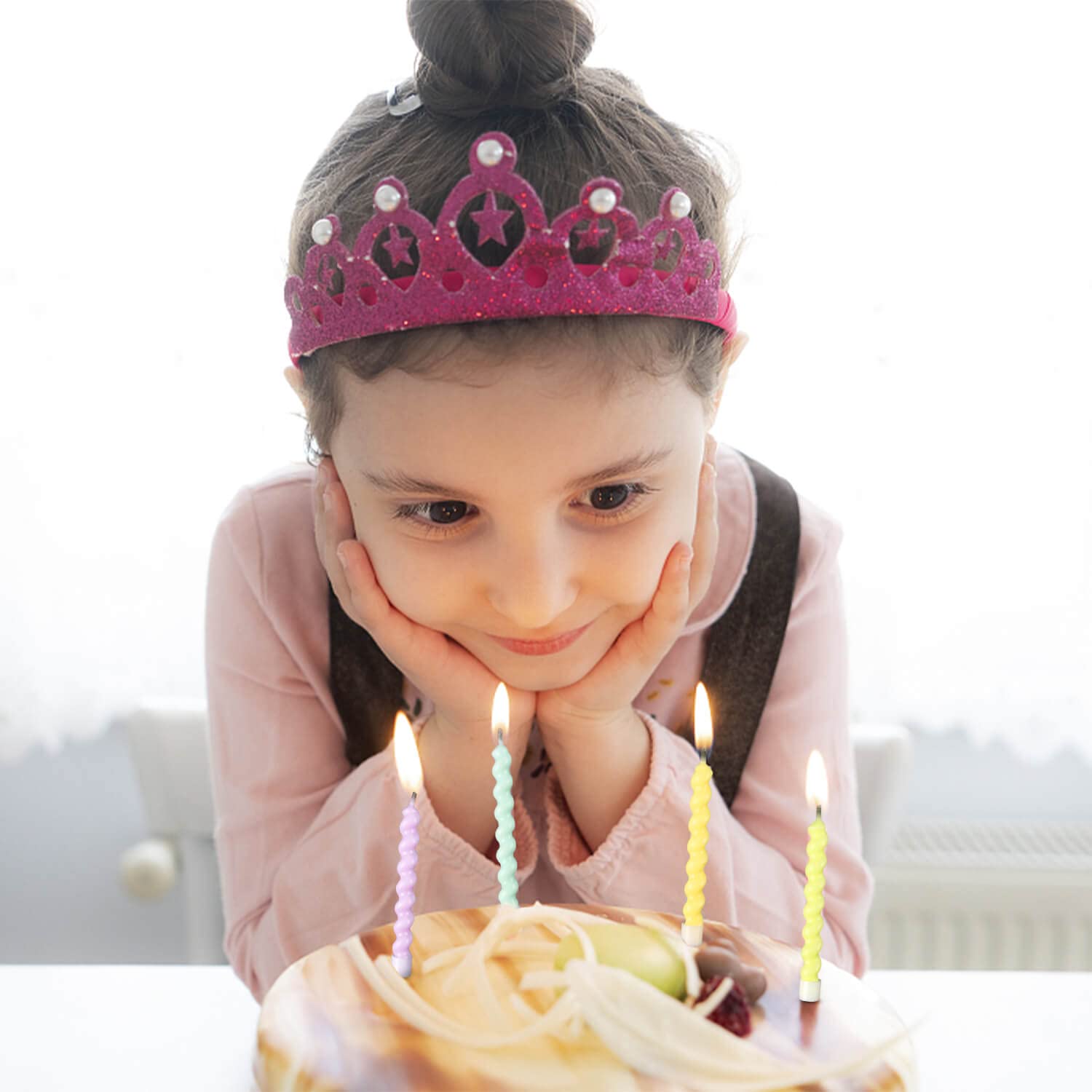 BEAN LIEVE 36 Rainbow Birthday Candles with Holders for Cakes, Weddings & Parties
