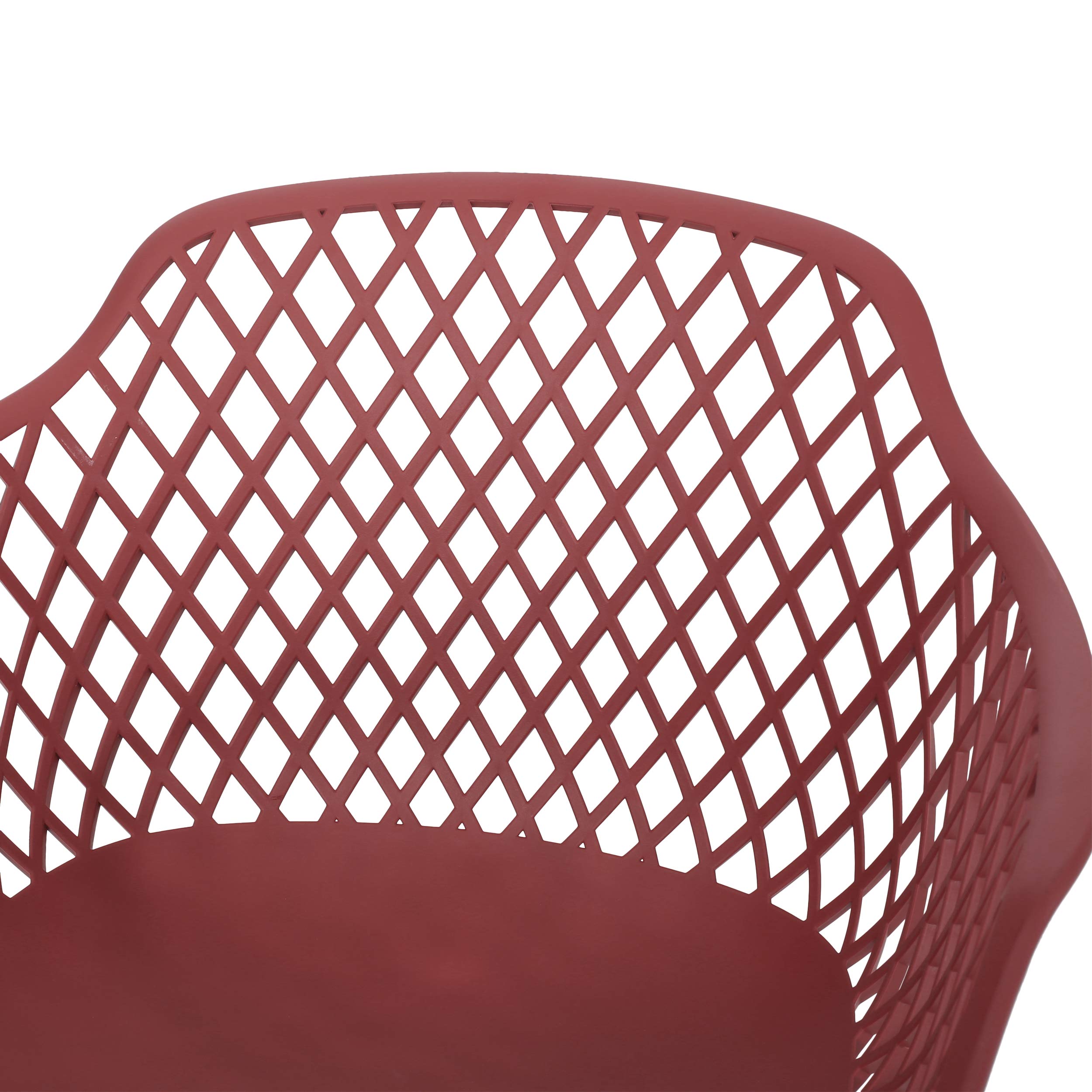 Christopher Knight Home Delia Outdoor Dining Chair Set of 2 - Weather-Resistant Red Patio Chairs for Backyard, Garden & Poolside Dining