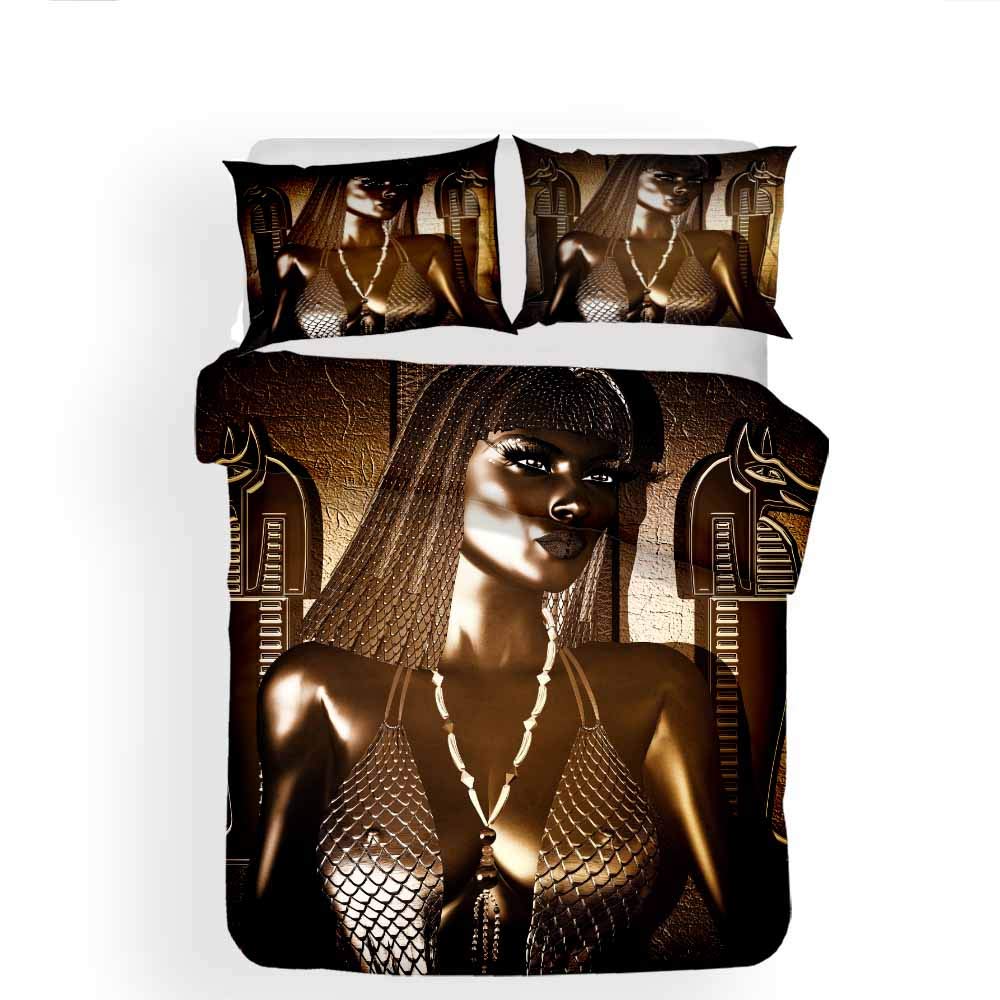 Egyptian Pyramid Duvet Cover Set with Sphinx, Anubis & Horus Design - 2/3/4PCS Luxury Bedding Set for Twin/Full/Queen/King Size (King 229x259cm 4PCS) - Perfect for Themed Bedrooms, Egyptian Decor & Unique Gift Ideas