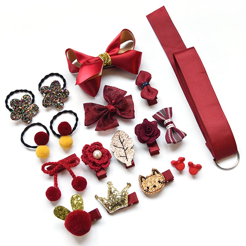 36 Pack Cute Baby Girls Hair Clips & Bows Set - Elastic Hair Bobbles, Ponytail Holders, Hair Pins for Toddlers, Teens & Kids - Perfect for School, Parties & Daily Hair Styling