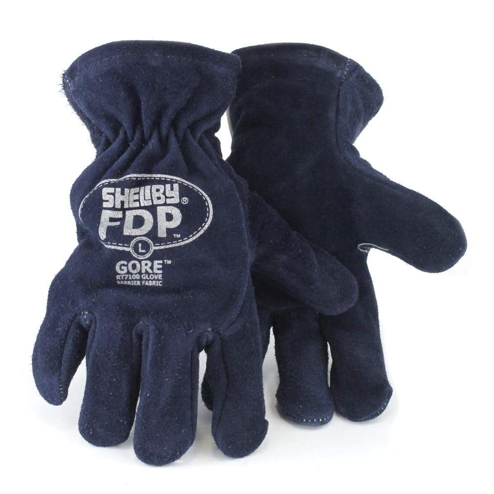 Heavy Duty Fire Gloves - Heat Resistant Work Gloves for Welding, Grinding & Fireplace Use - Blue Size M (1 Pair) - Ideal for Metalworking, BBQ & Outdoor Safety Protection