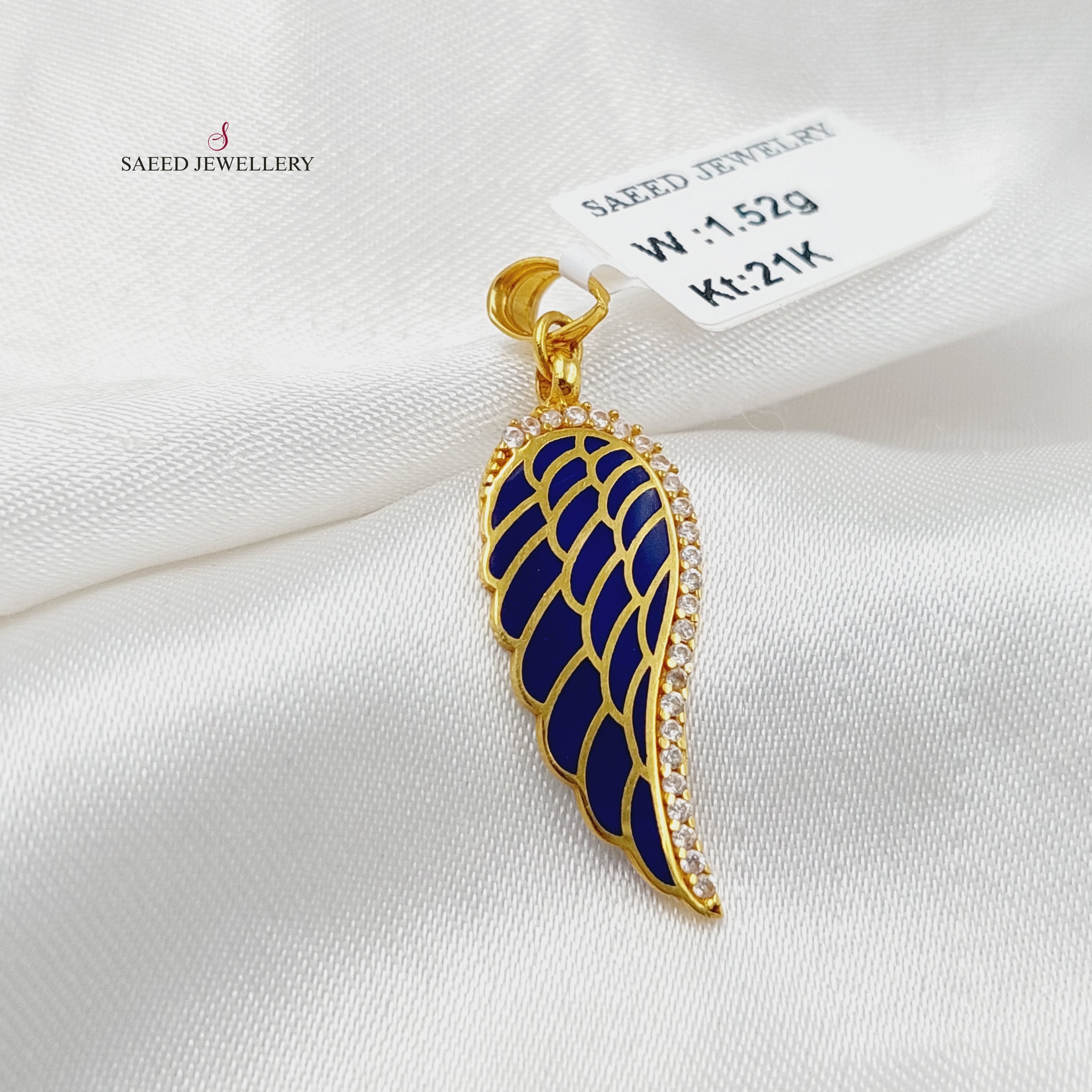 Enameled & Zircon Studded Wings Pendant Necklace - Elegant Wing Jewelry for Women, Gift for Her - Perfect for Parties, Weddings & Special Occasions