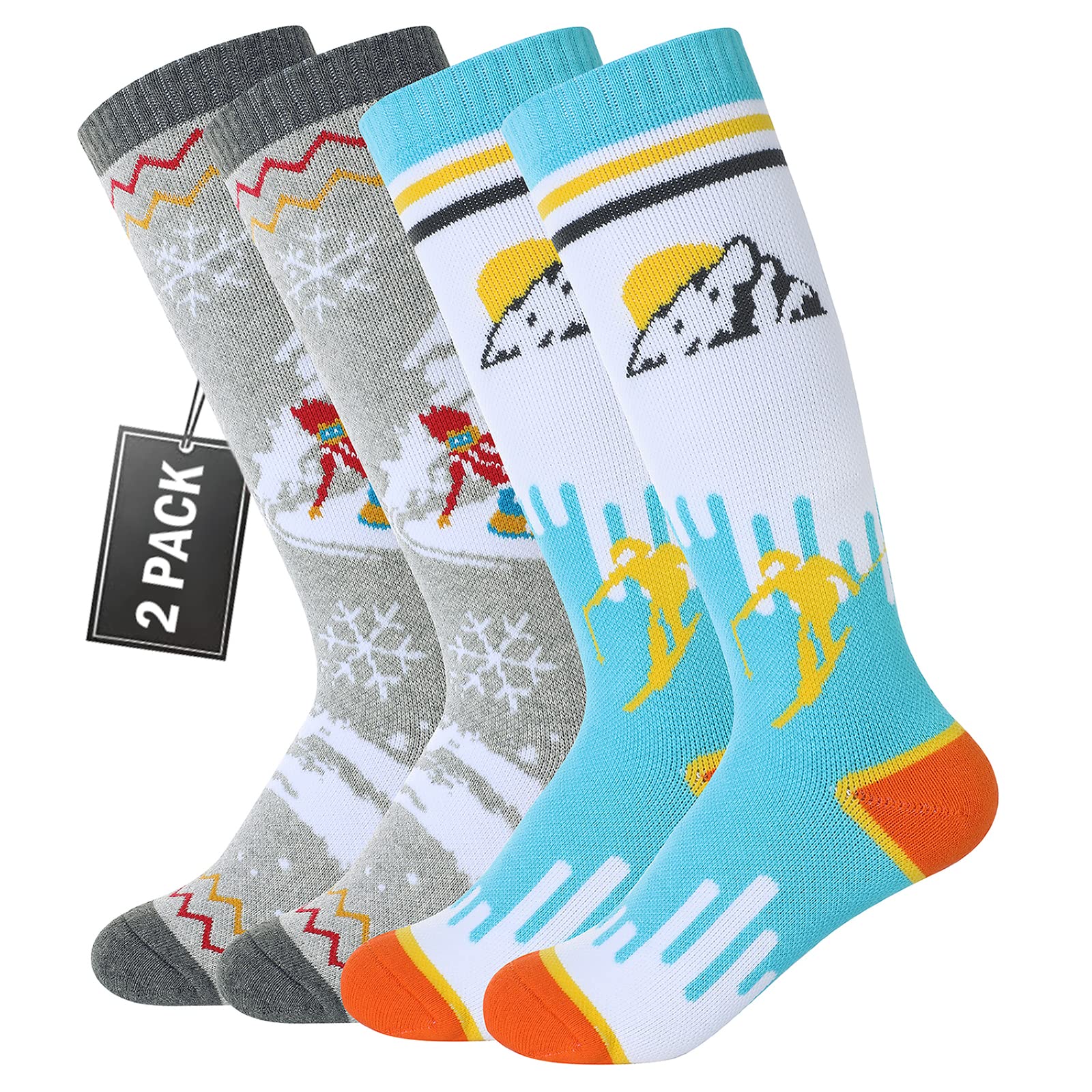 American Trends Kids Wool Socks - Winter Warm Thick Woolen Socks for Boys & Girls - Perfect for Skiing, Snowboarding & Cold Weather Outdoor Activities