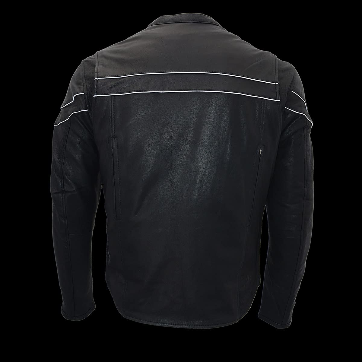 Milwaukee Leather ML1408 Men's Black 'Savage' Sporty Crossover Leather Jacket - Premium Biker Jacket for Motorcycle Riding & Casual Wear