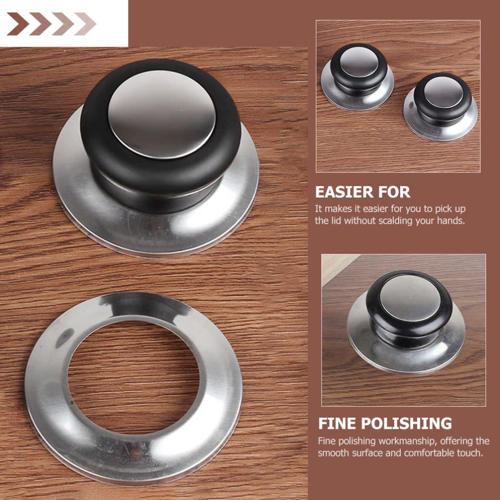 Hemoton 5-Piece Universal Stainless Steel Pot Lid Knobs - Replacement Cookware Handles for Pots, Pans & Dish Covers - Durable Metal Top Beads for Safe Cooking & Baking - Perfect for Kitchen, Camping & Outdoor Cooking
