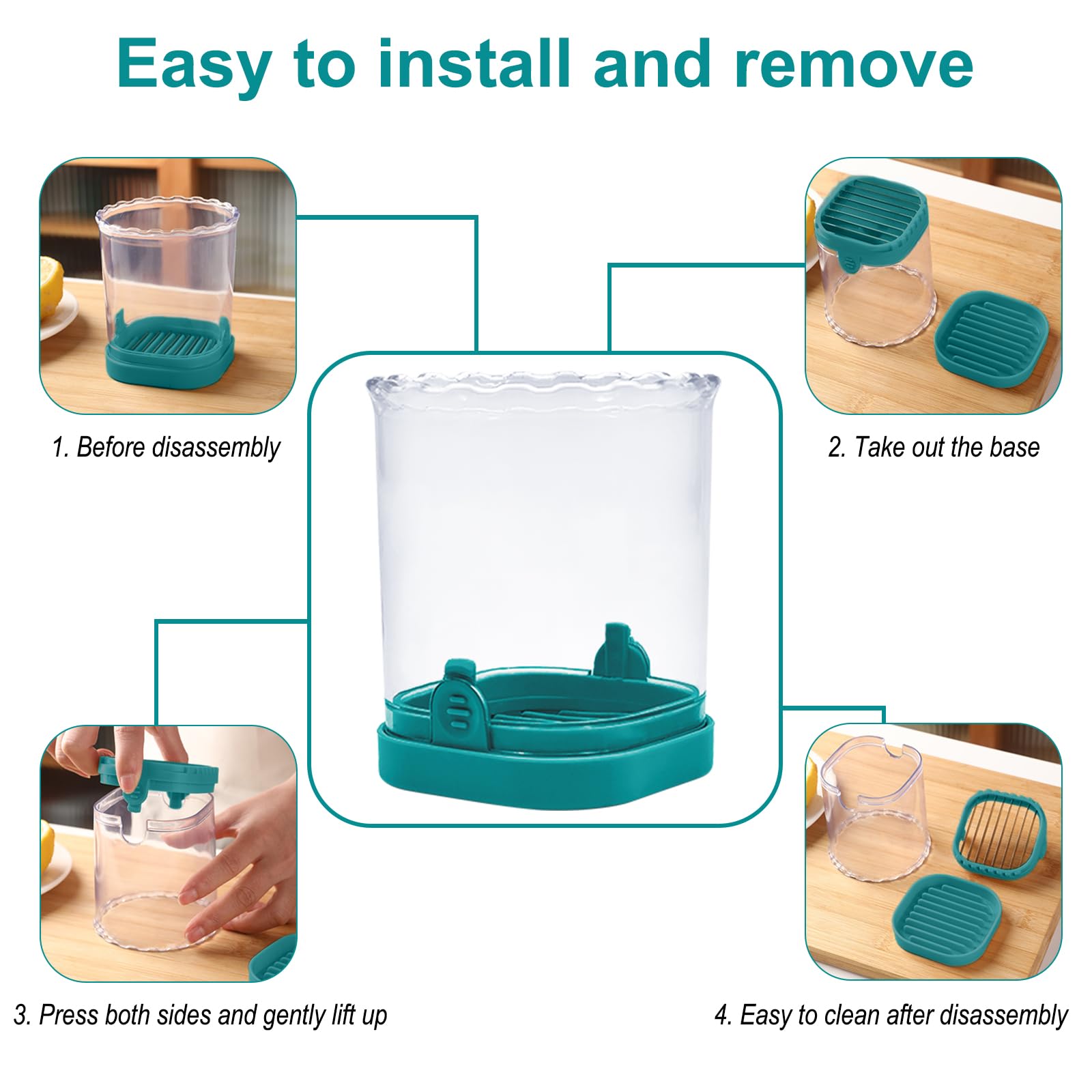 Strawberry Slicer Cup - Multi-Purpose Fruit & Vegetable Cutter for Strawberries, Eggs, Bananas, Mushrooms, Cucumbers, Kiwi - Kitchen Gadget Tool (Dark Teal) - Perfect for Fruit Salads, Smoothie Bowls & Meal Prep