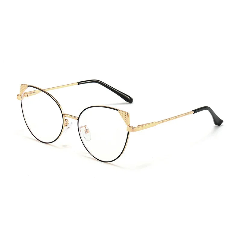 Stylish Aror Women's Oval Cat Eye Glasses - Full Rim Metal Frame Eyewear (Model 13315) for Work, Reading & Fashion Accessories