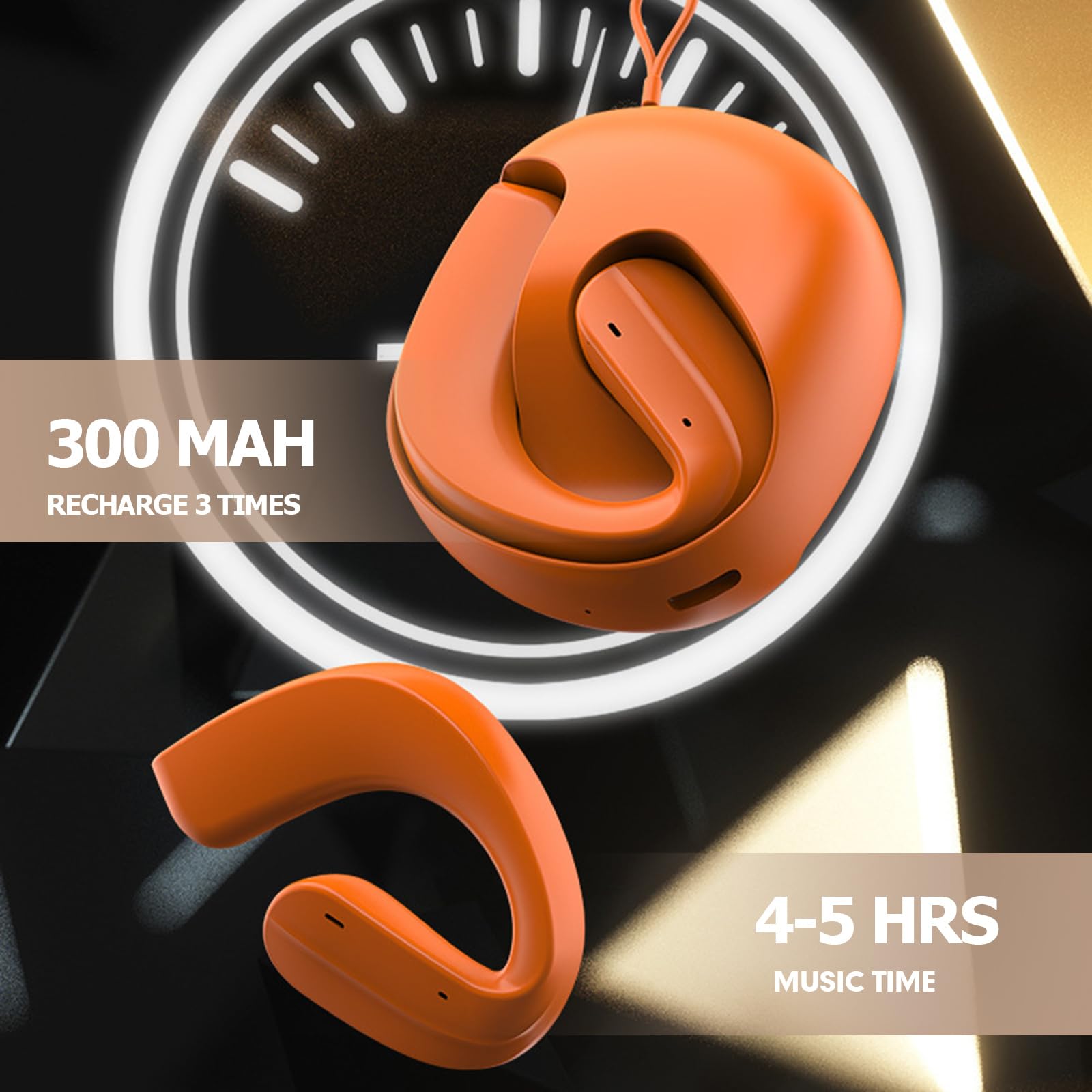 Open Owls Hanging Earphones 5.4 Bluetooth Open Ear Earbuds - Wireless Earless Headphones with Bone Air Conduction for Running, Cycling, Workouts & Outdoor Activities