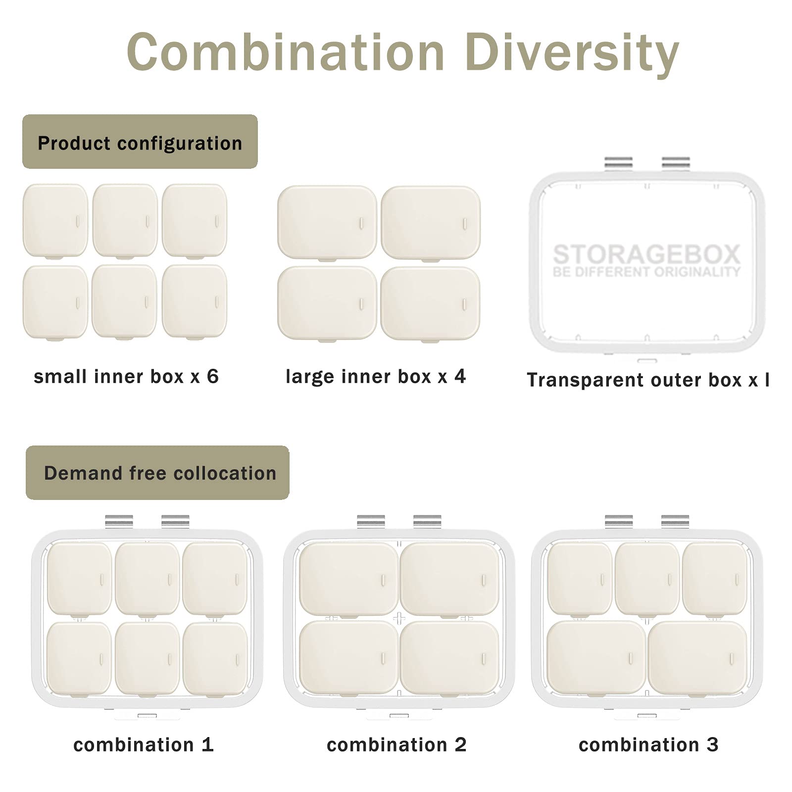 SOFISO 4/6 Grid Free Assembly Travel Pill Organizer - 10 Day Portable Medicine Box with Waterproof Design for Vitamins, Fish Oil & Supplements - Perfect for Daily Medication, Travel & Home Use