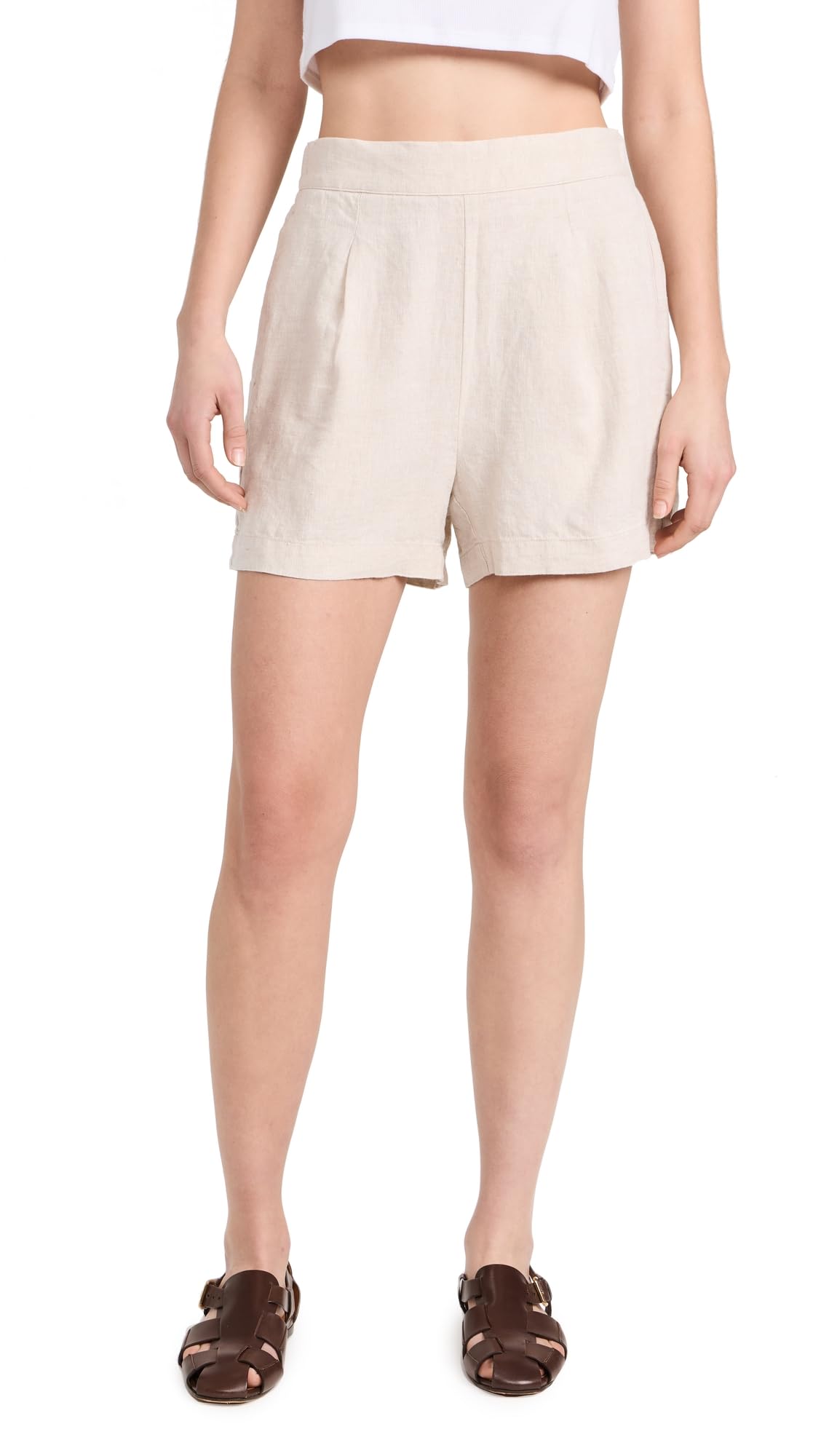Madewell Women's Flat Front Linen Shorts - Comfortable Summer Casual Shorts for Women | Perfect for Beach, Vacation & Everyday Wear