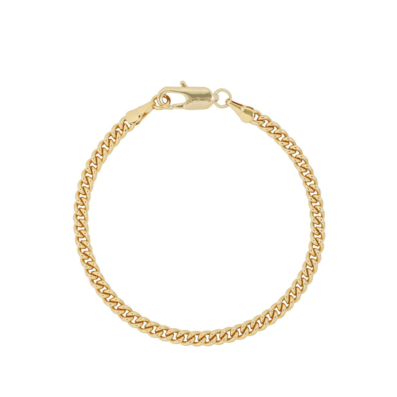 14K Gold Filled Curb Chain Bracelet for Women - Durable & Hypoallergenic Gold Plated Link Bracelet - Perfect for Everyday Wear, Gifts & Special Occasions