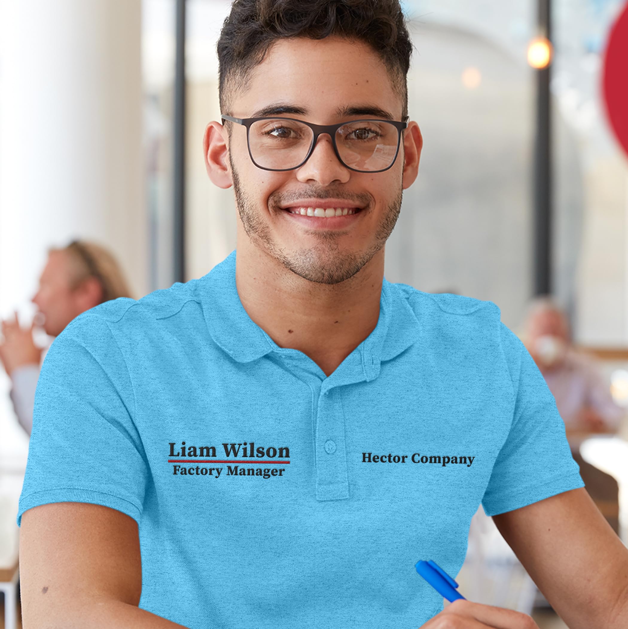 Custom Embroidered Men's Polo Shirts - Personalized Short Sleeve Golf Shirts with Name/Text - Breathable & Comfortable for Golf, Work & Casual Wear