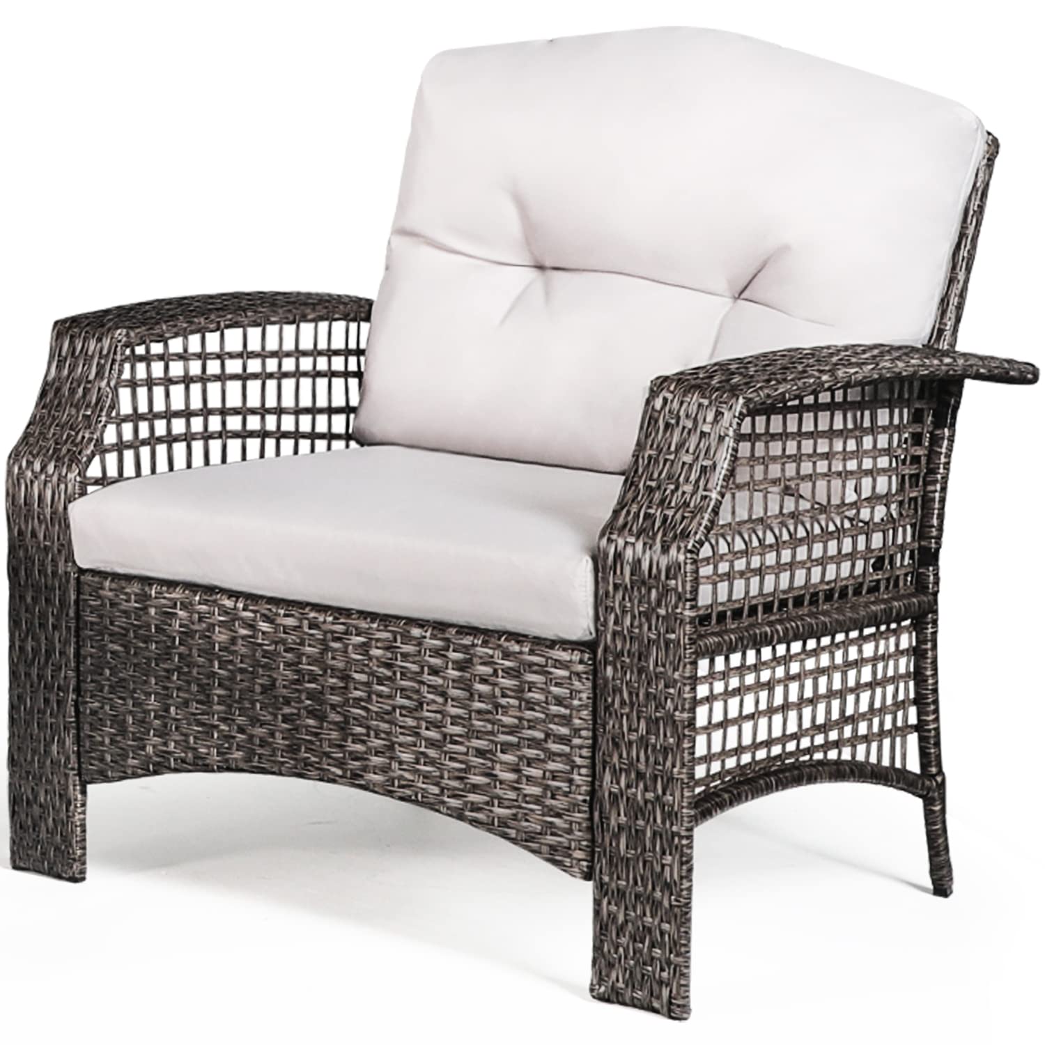GRAVFORCE 2-Piece Rattan Wicker Outdoor Sofa Set with Washable Cushions - Patio Furniture for Backyard, Balcony, Garden, Poolside & Porch - Perfect for Relaxing, Entertaining & Outdoor Lounging