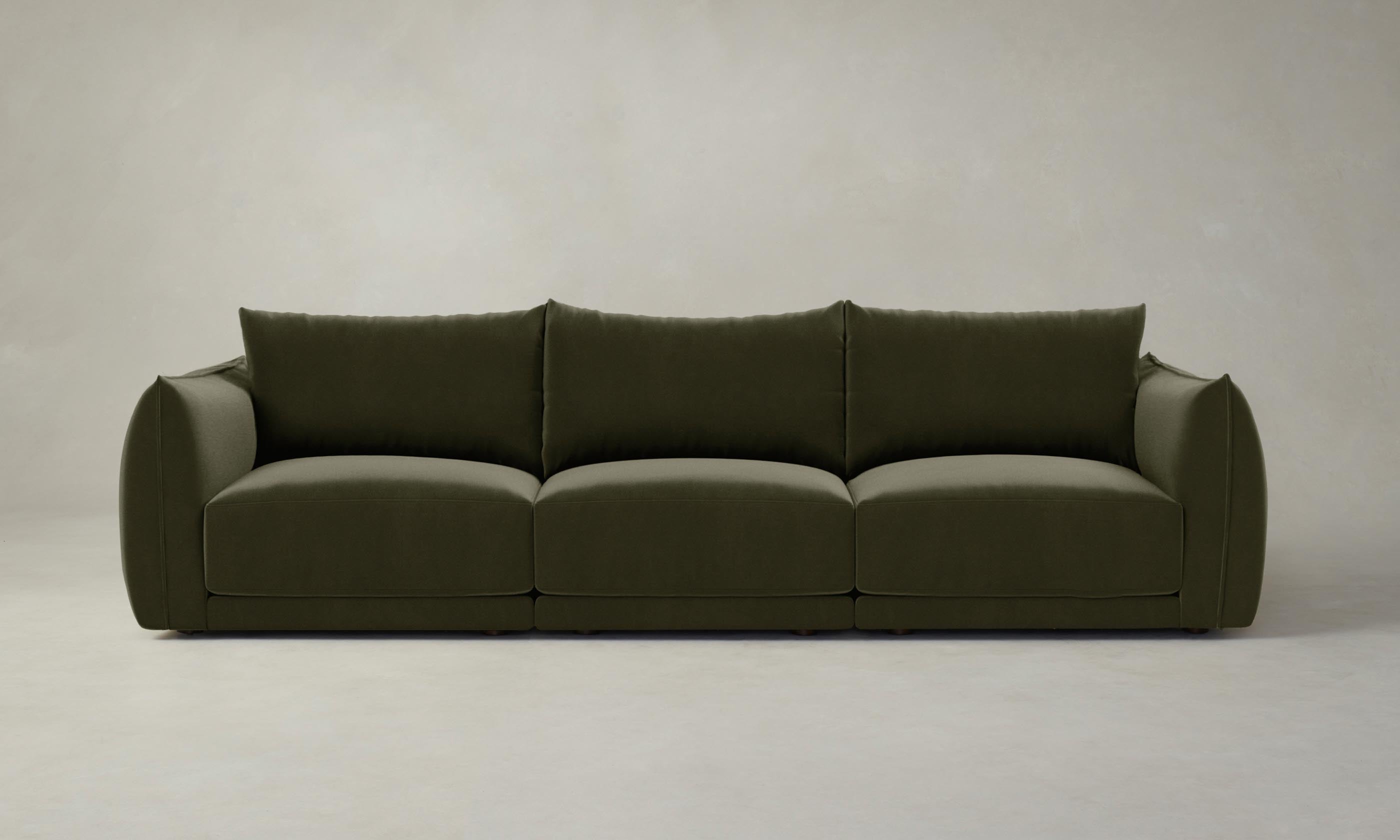 The Jones Modular Sectional Sofa - Performance Velvet Olive Green Fabric - Perfect for Living Room, Lounge & Family Gatherings