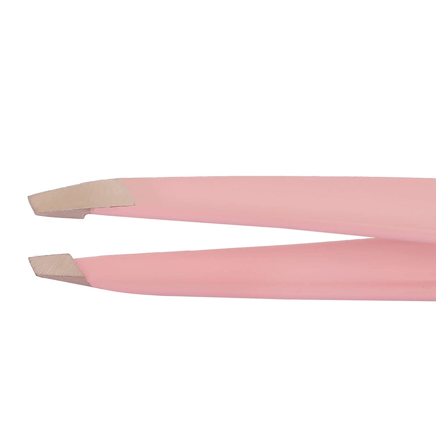GRETA White & Pink Precision Tweezers Set - Eyebrow Tweezers, Ingrown Hair Remover, Facial Hair Plucker - 2-Piece Beauty Tool Kit with Travel Case (Pink & White) - Perfect for Travel, Home & Salon Use