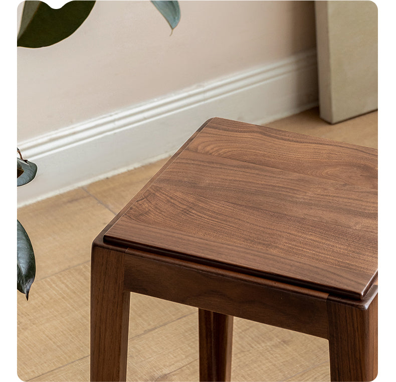 Premium Black Walnut Solid Wood Folding Stool - Modern Handcrafted Bar Stool for Kitchen Island, Dining Room & Home Decor | Space-Saving Design for Small Spaces