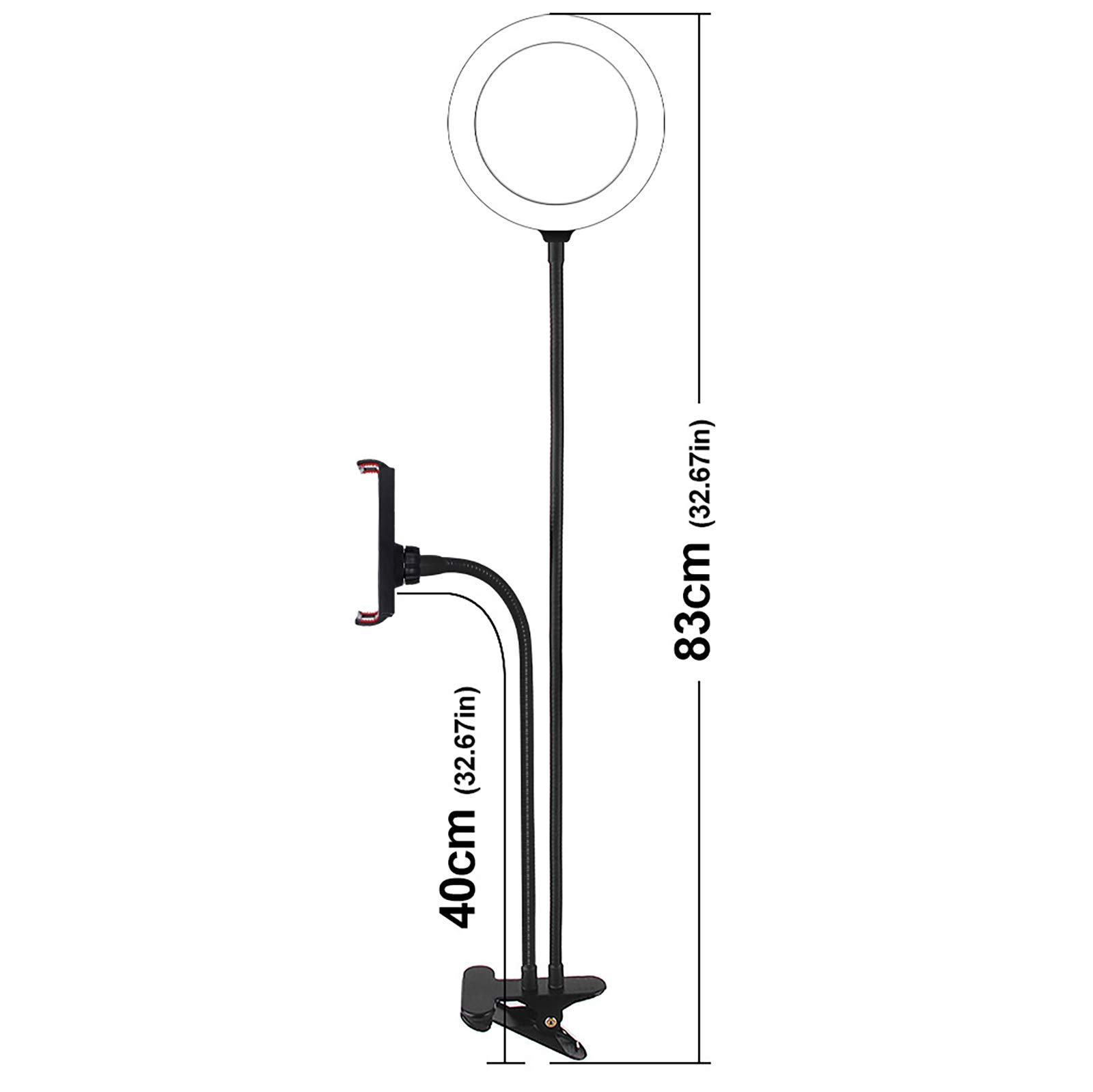 Best 8-in-1 Selfie Ring Light with Phone Holder Stand - 360° Rotating Dimmable LED Light with Flexible Gooseneck Arms for Live Streaming, Makeup, TikTok Videos & YouTube Content Creation