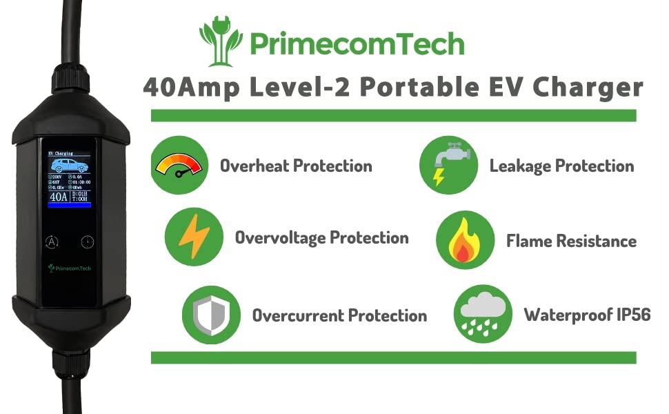 32A-40A NEMA 14-50 EV Charger for Tesla - Fast Home & Travel Charging