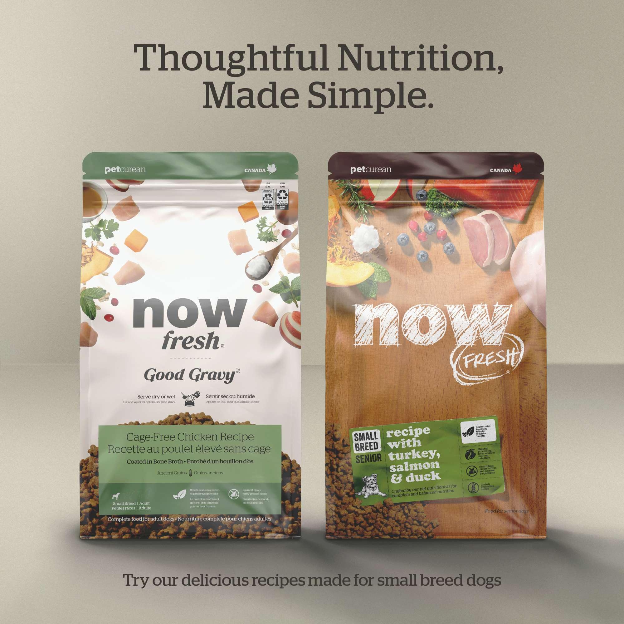 Now Fresh Grain-Free Small Breed Dry Dog Food - Turkey, Salmon & Duck Recipe - 22 lb Bag for Adult Dogs | Perfect for Small Breeds, Sensitive Stomachs & Healthy Skin & Coat