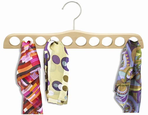 Natural Wooden Scarf Hanger - Handcrafted Scarf Organizer for Closet & Wardrobe - Perfect for Shawls, Pashminas & Fashion Accessories Storage