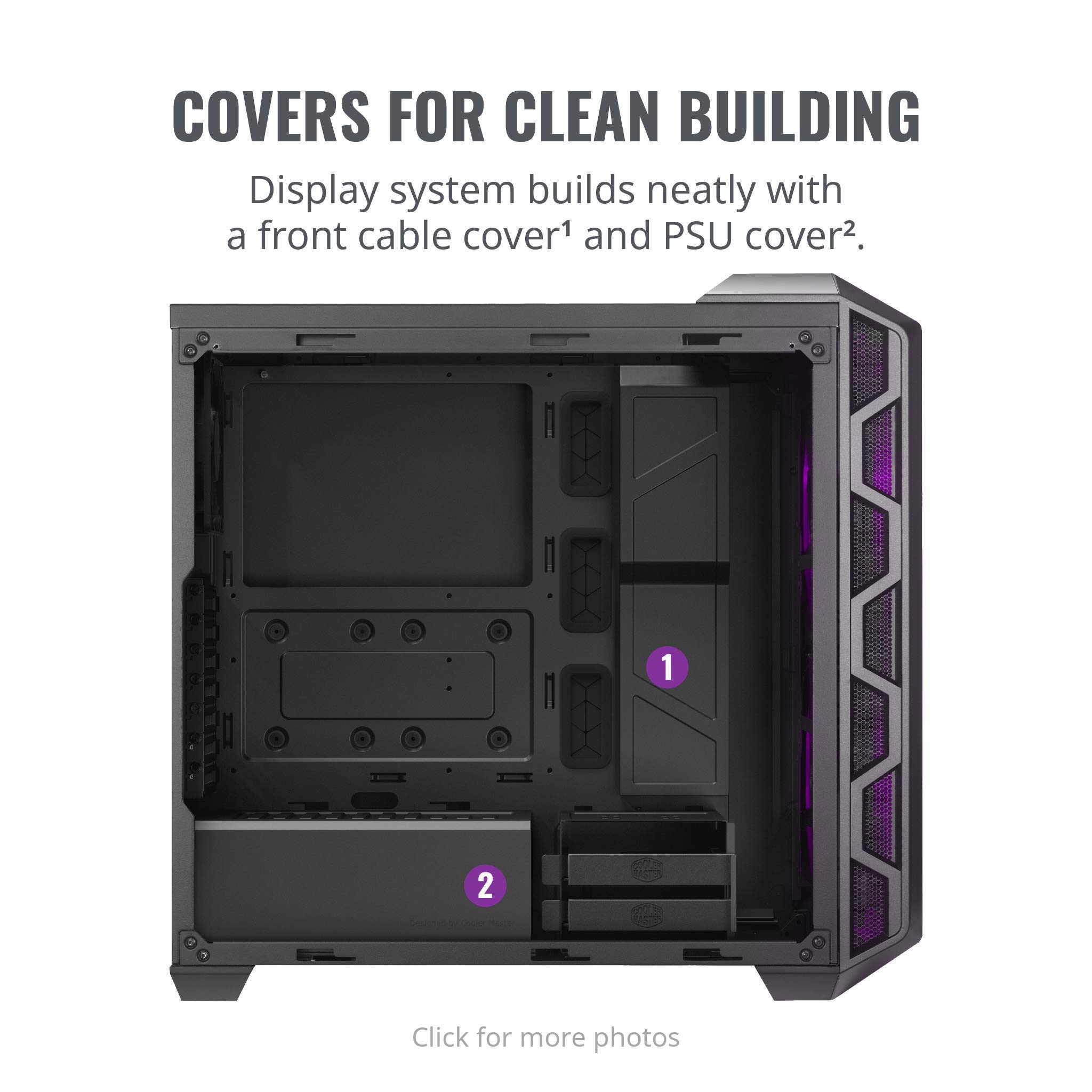Cooler Master MasterCase H500 ATX Mid-Tower PC Case with Tempered Glass Side Panel, Transparent Front Panel, Carrying Handle & Dual 200mm RGB Fans - Perfect for Gaming Rigs, Workstations & Custom PC Builds