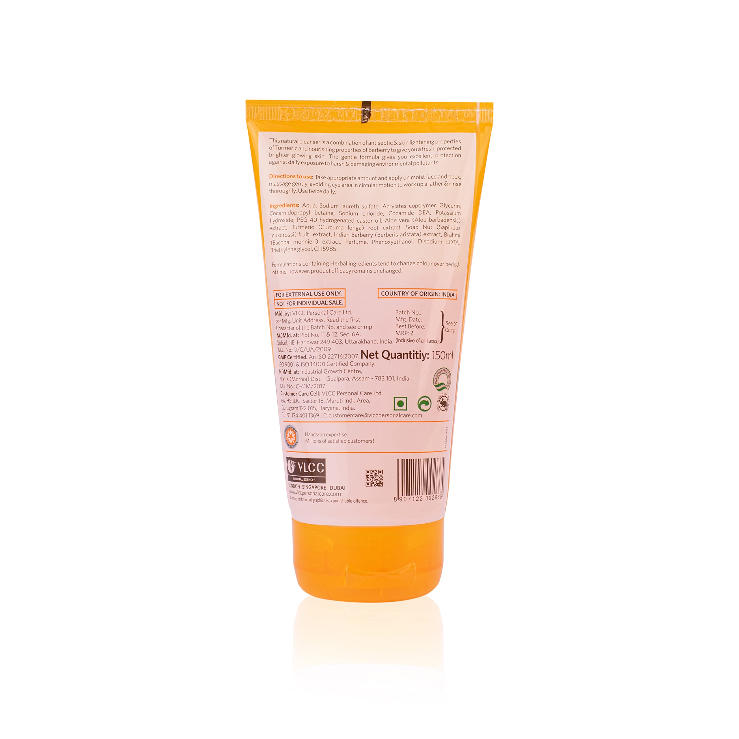 VLCC Turmeric & Berberis Face Wash - Anti Tan & Skin Brightening Cleanser (150ml x 2) - BOGO Deal with Mulberry & Orange Peel Extracts - For Glowing Skin & Sun Damage Repair - Perfect for Daily Skincare & Post-Sun Care