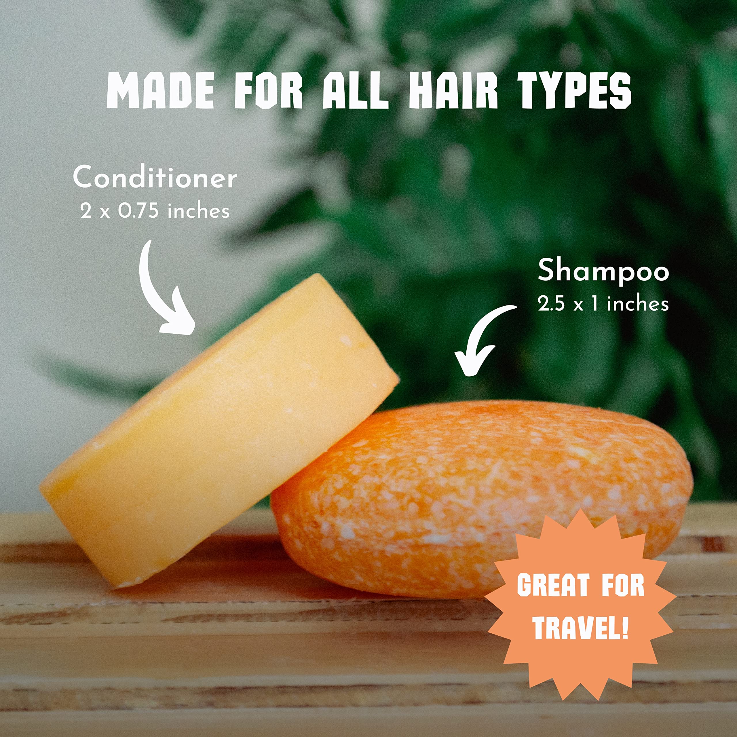 4-in-1 Shampoo & Conditioner Bar Set | Vegan Solid Hair Care Bars for Travel | Natural Moisturizing Shampoo & Conditioner Bars | Perfect Gift for Eco-Friendly Hair Care | Great for Camping, Gym & Sustainable Lifestyle
