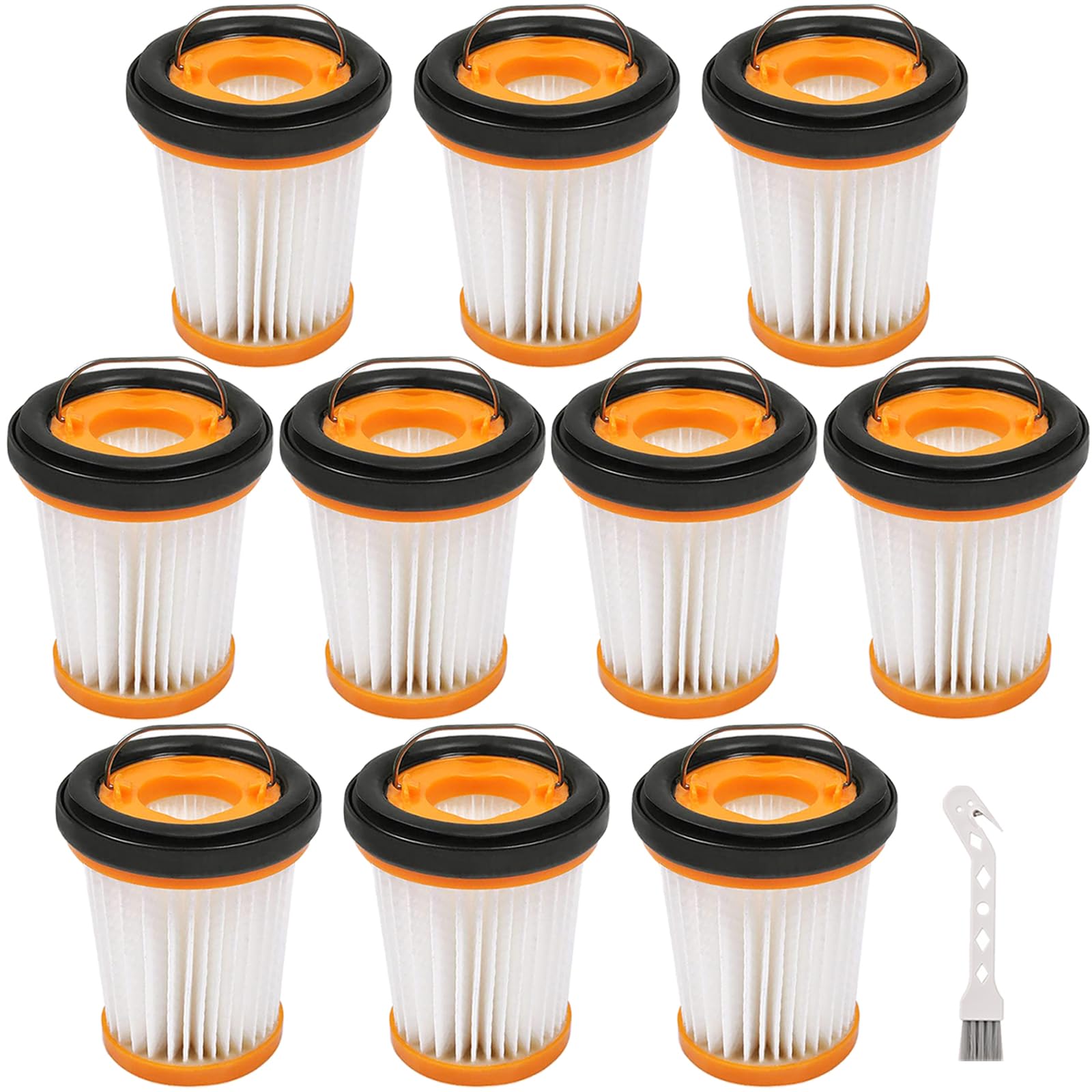 10 Pack WV201BK Vacuum Filters Replacement for Shark Wandvac ION W1 S87 Cordless Handheld Vacuum - Compatible with WV200, WV201, WV205, WV220 Models - High-Performance Dust Filter for Pet Hair & Allergens - Perfect for Home Cleaning & Car Detailing