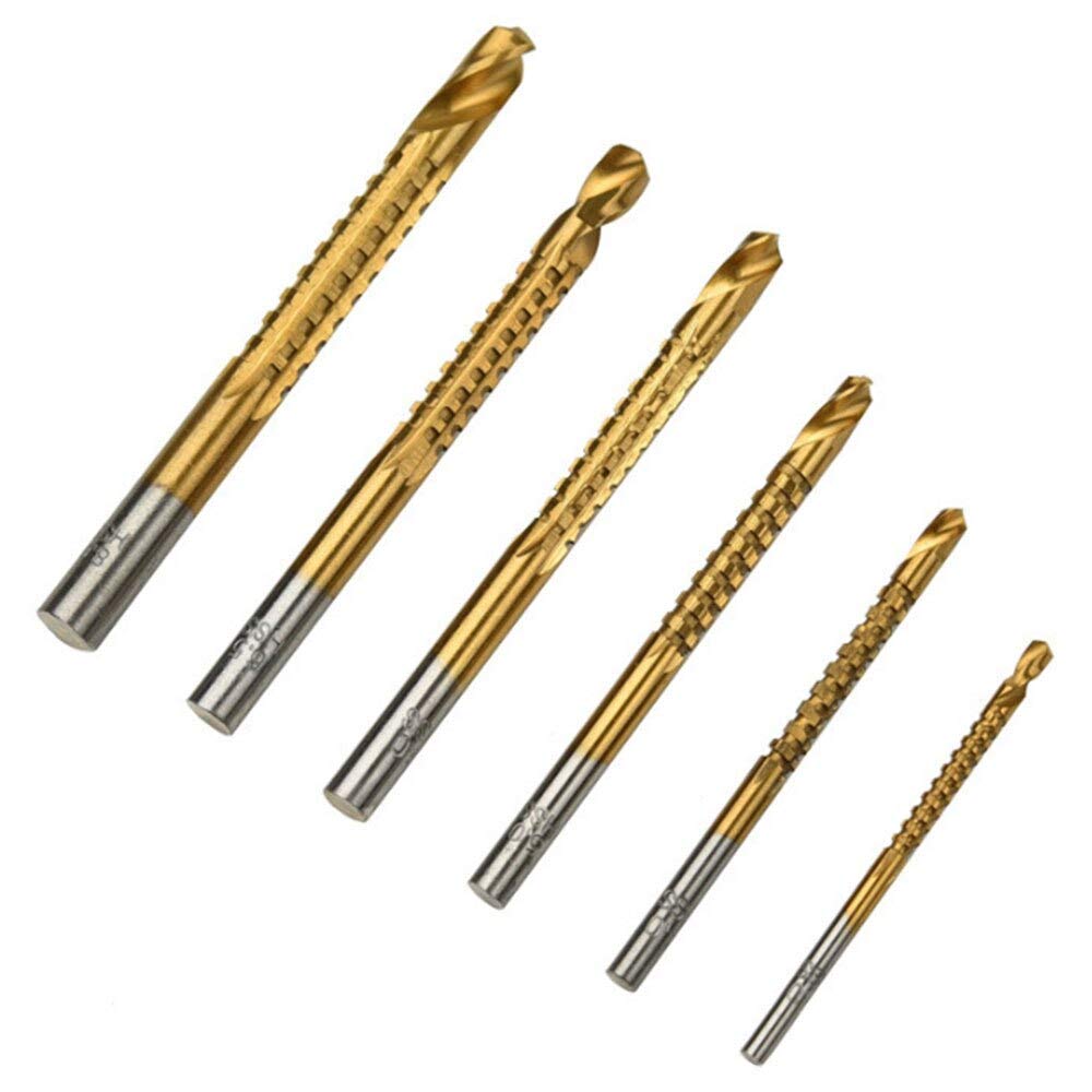 6pcs Titanium Coated Drill Bit Set - High Speed Steel Electric Drill Bits for Metal, Plastic & Wood - Perfect for DIY Projects, Woodworking, Home Repairs & Carpenter Tools