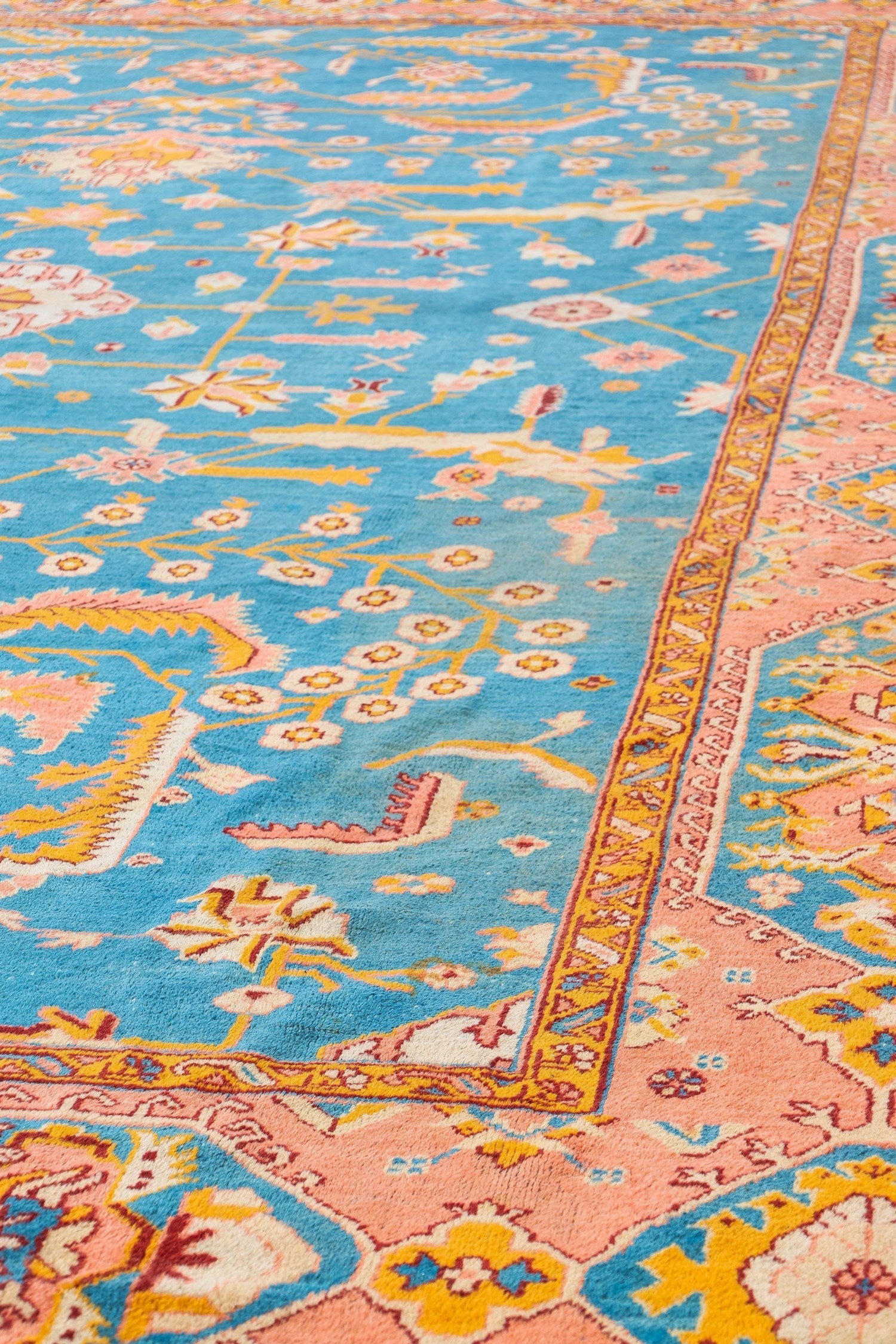 Vintage Oushak Handwoven Traditional Rug - Authentic Turkish Wool Carpet for Living Room, Bedroom & Home Decor | J78484