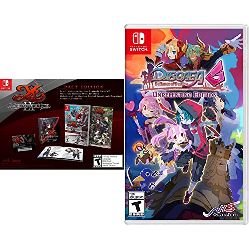 Ys IX: Monstrom NOX - Pact Edition & Unrelenting Edition for Nintendo Switch - Action RPG Adventure Game for Teens and Adults - Perfect for Home Gaming and Travel Entertainment