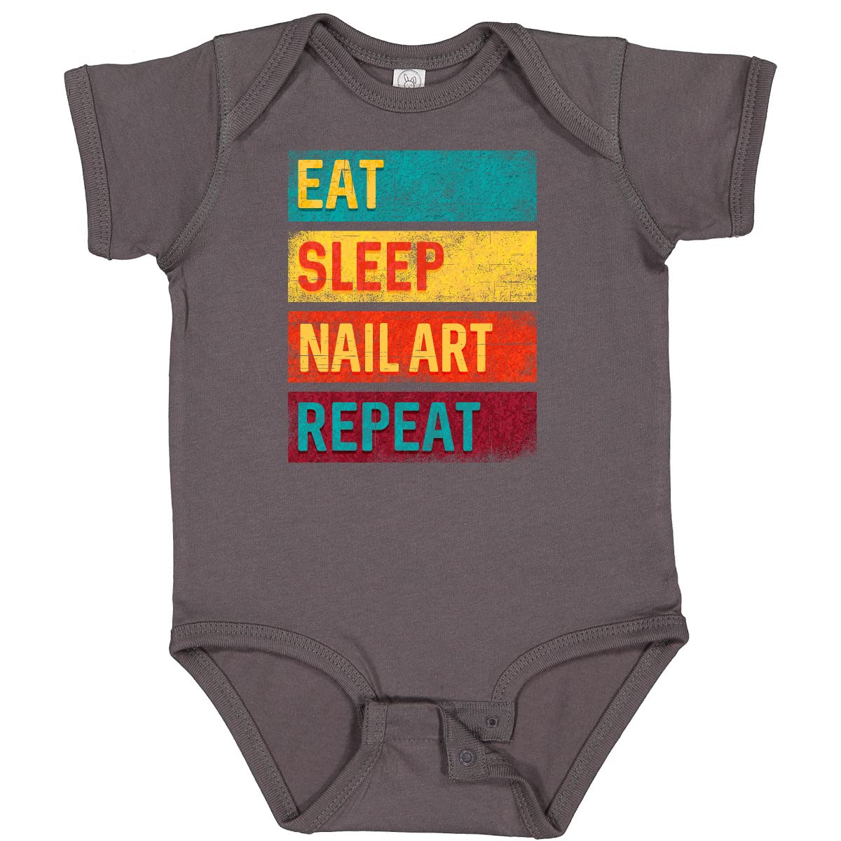 Inktastic Nail Tech Eat Sleep Nail Art Repeat Baby Bodysuit - Cute Graphic Onesie for Infants & Toddlers - Perfect Gift for Nail Artists & Salon Lovers - Great for Playdates, Photoshoots & Everyday Wear