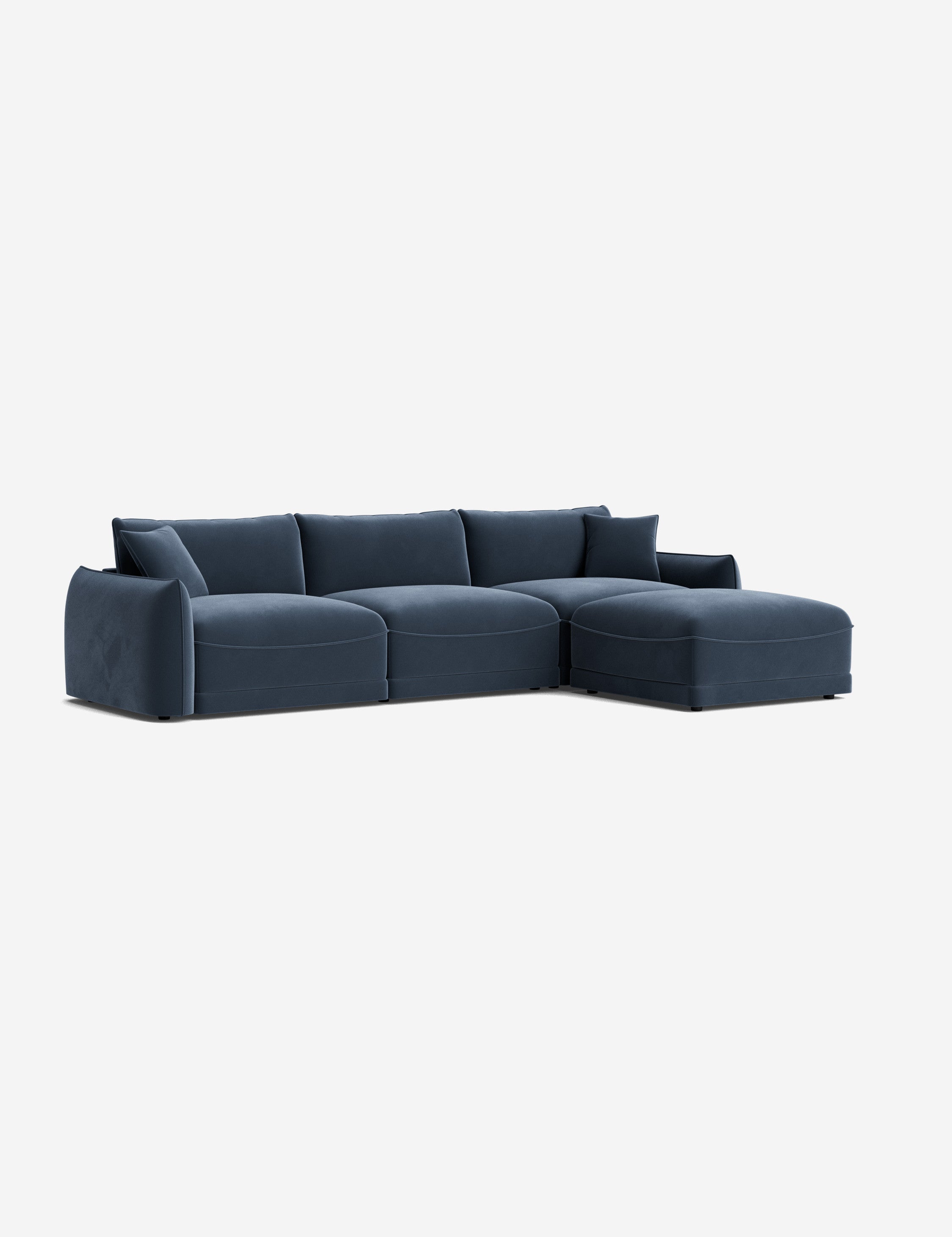 Balmer Sectional Sofa with Ottoman - Modern L-Shaped Couch Set for Living Room, Lounge & Home Theater - Comfortable Fabric Sofa with Chaise & Storage Ottoman