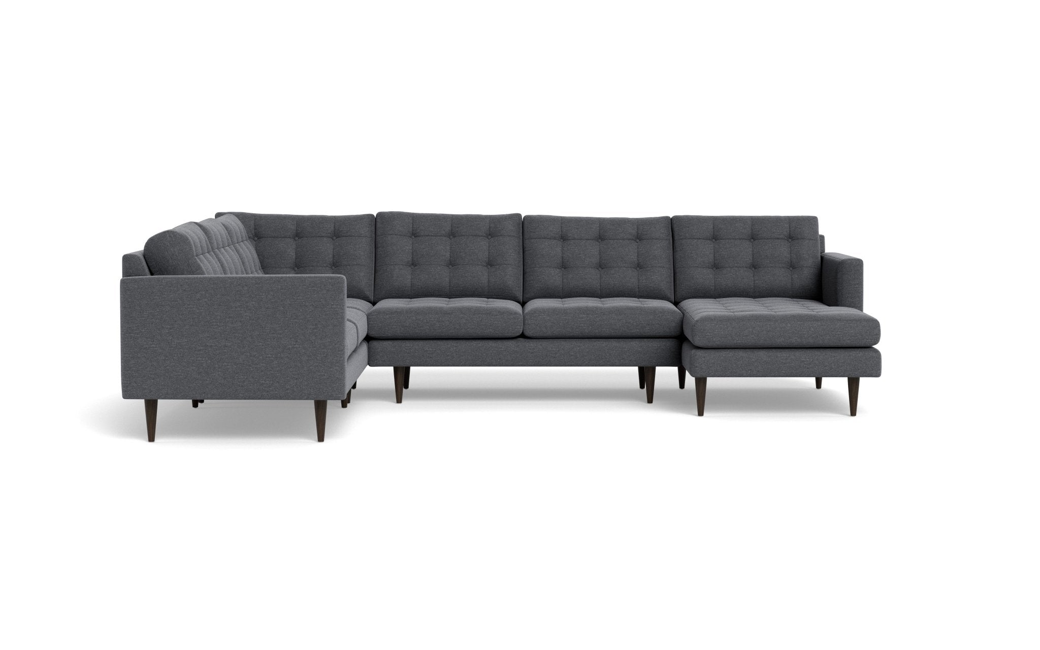 Wallace 131 Corner Sectional Sofa with Right Chaise Lounge - Modern L-Shaped Couch for Living Room, Family Room & Home Theater