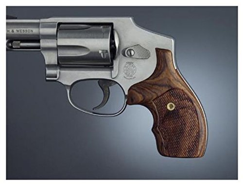 Hogue Inc Hunting Grip J Frame Round Butt Bantam - Premium PAU Ferro Wood Handgun Grip for Concealed Carry & Outdoor Shooting