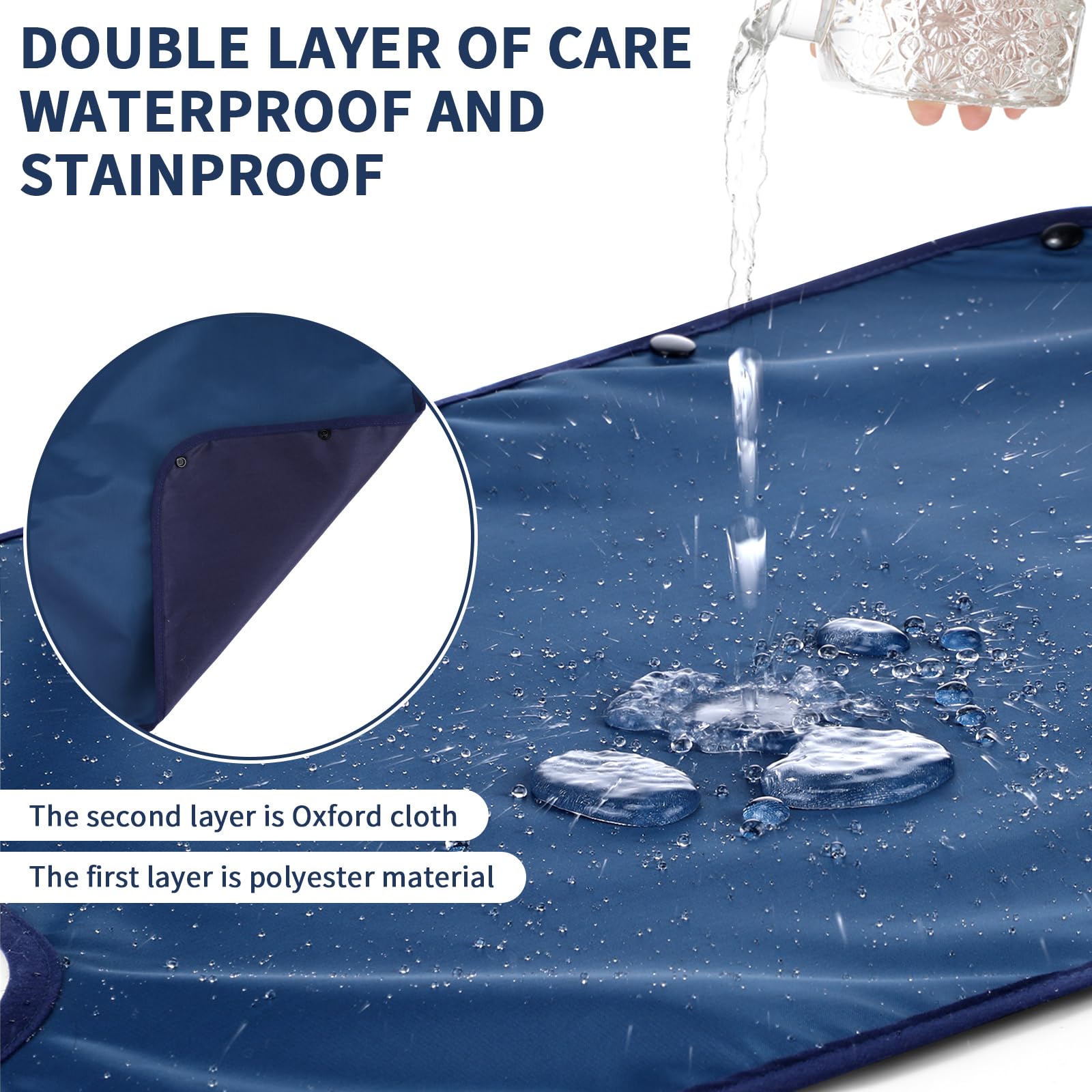 Double Layer Stretchable Adult Bibs with Crumb Catcher - Waterproof & Washable Clothing Protector for Elderly & Disabled - Perfect for Mealtime, Dining Out & Home Care