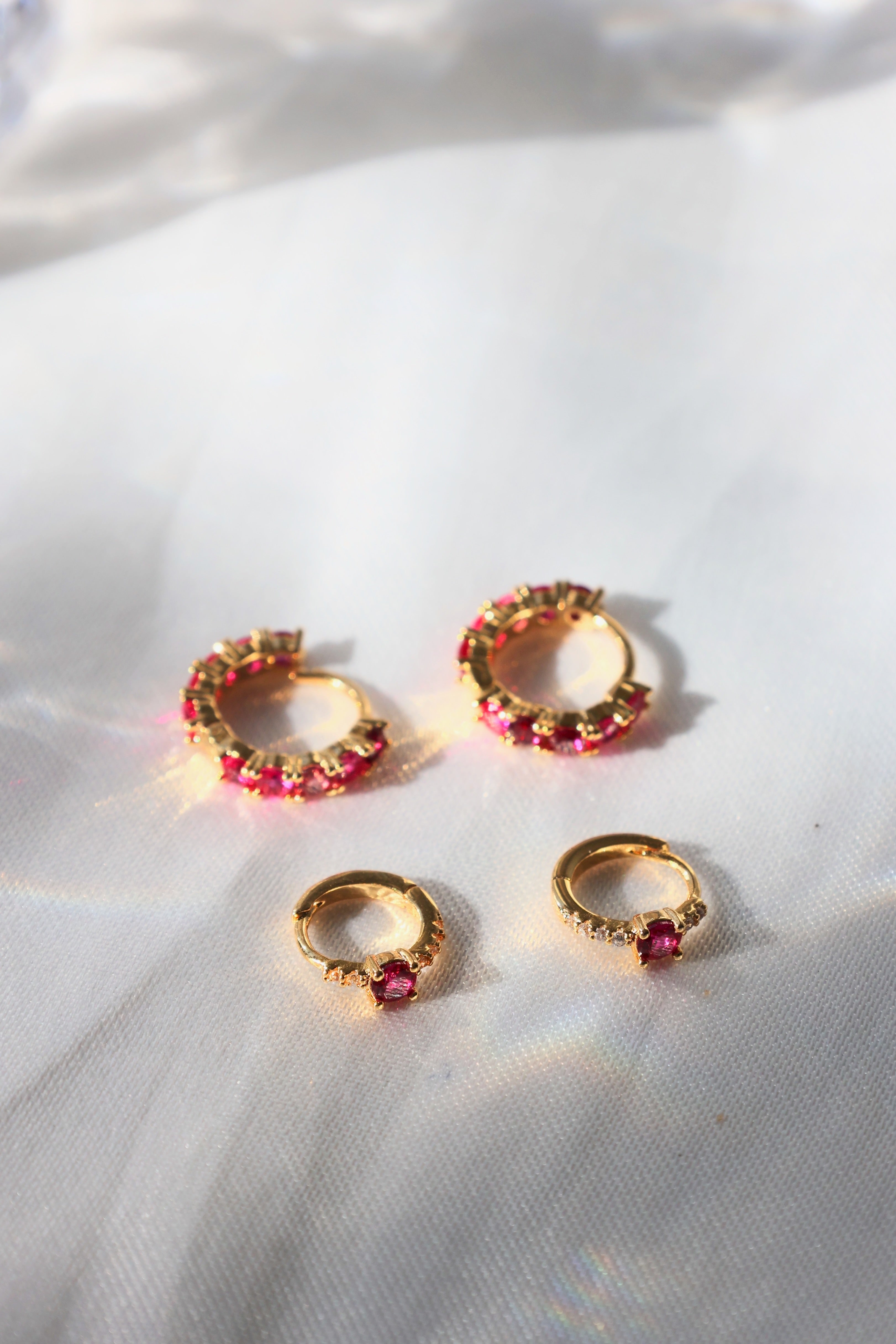 Gemstone Huggie Hoop Earrings Set - Dainty & Elegant Jewelry for Women - Perfect for Everyday Wear, Parties & Gifts