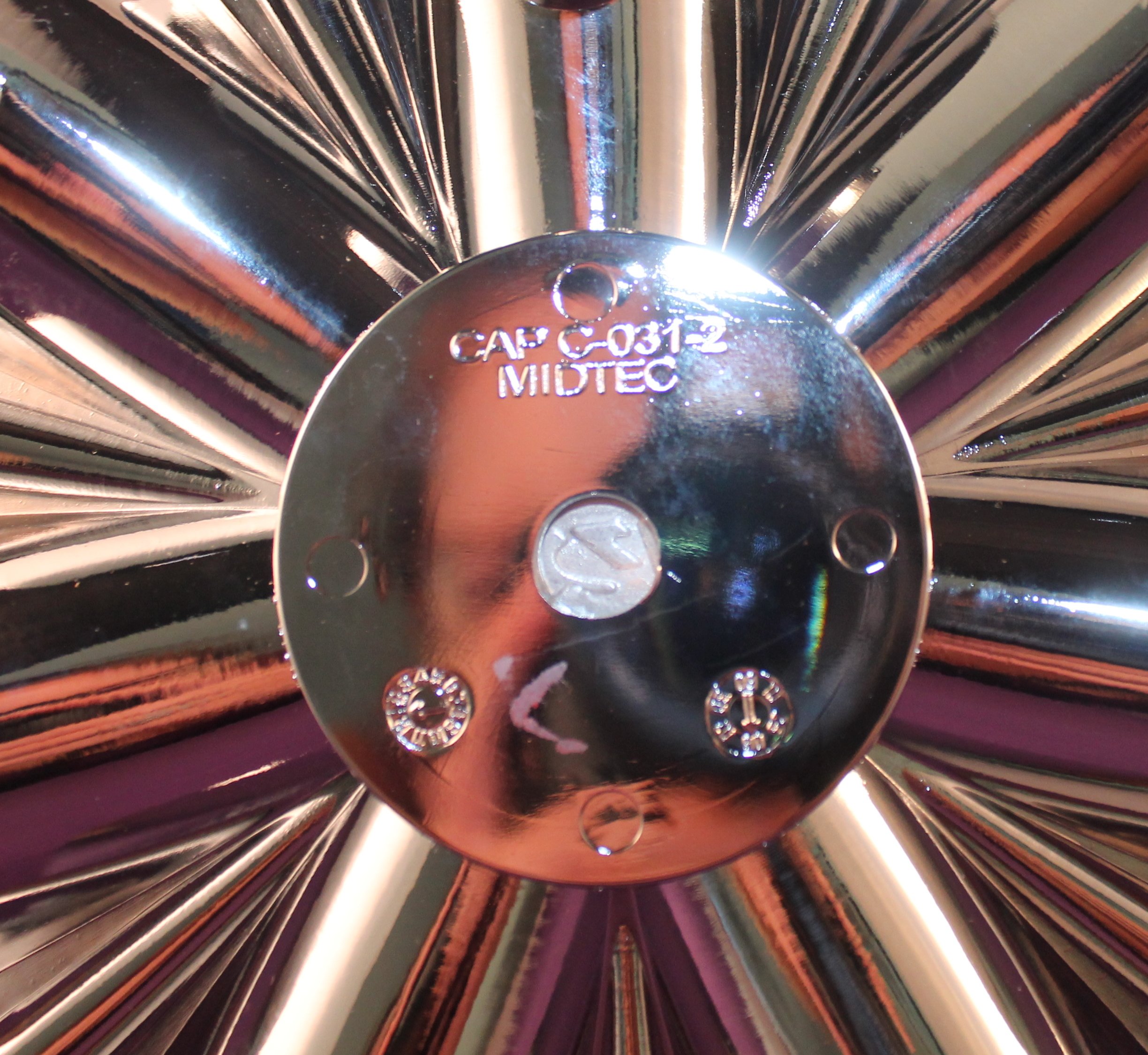 Custom Chrome Center Caps (Set of 4) - C-031-2 MIDTEC C-76020 Replacement for Tuscany 20