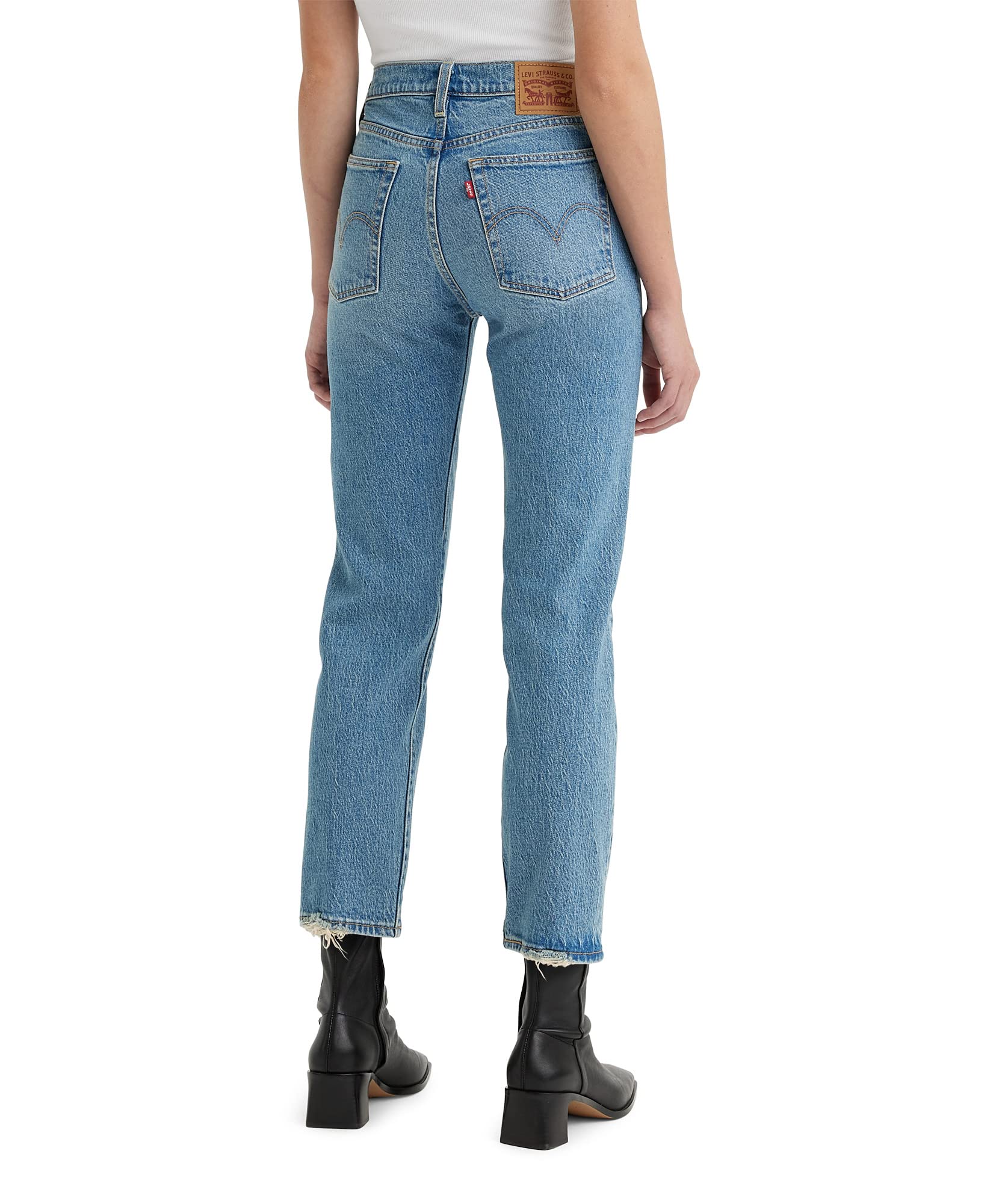 Levi's Women's Premium Wedgie Straight Jeans - High Waist Slim Fit Denim Pants for Everyday Casual & Office Wear
