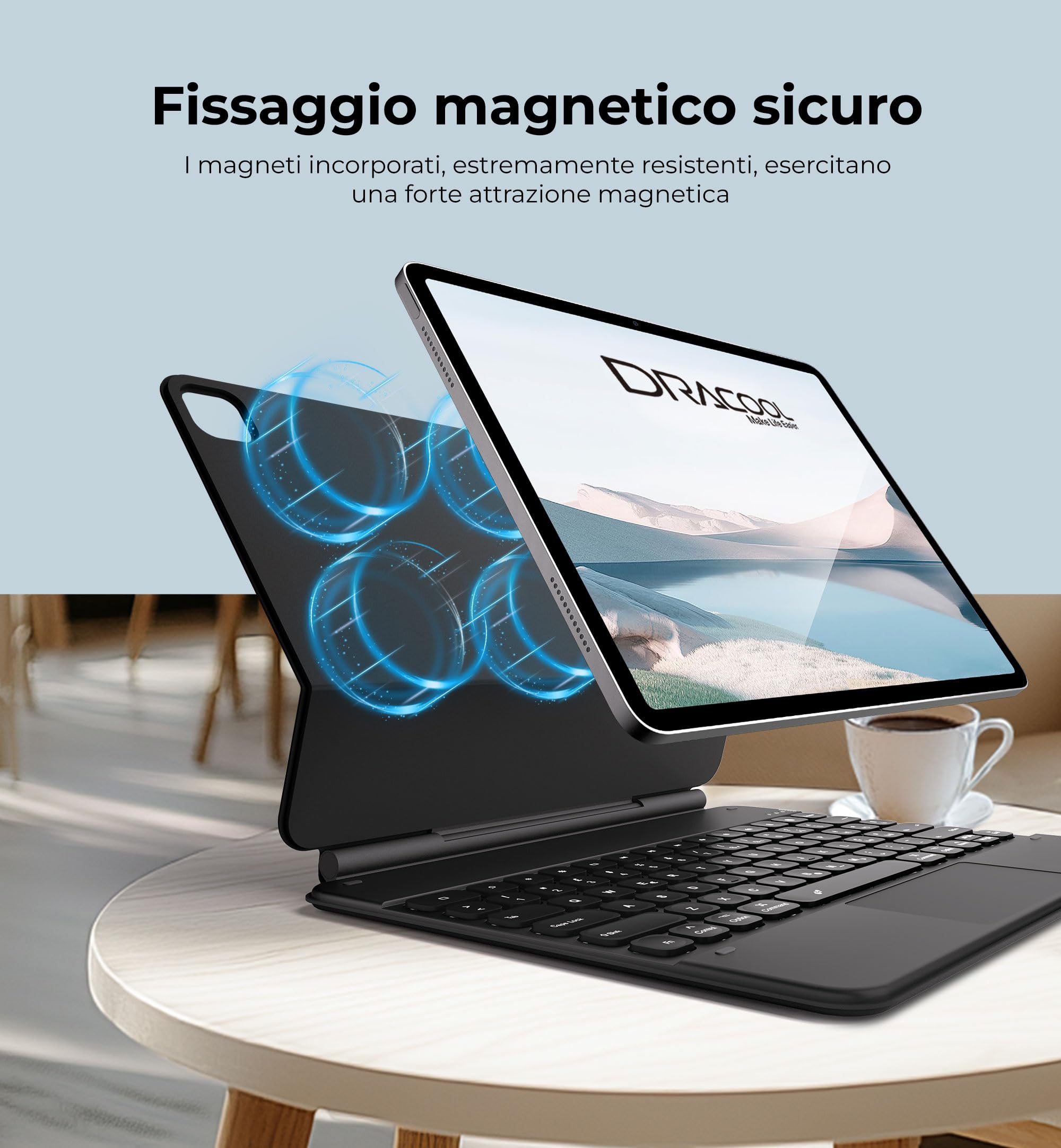 Dracool Magnetic Backlit Keyboard Case for iPad Air 13