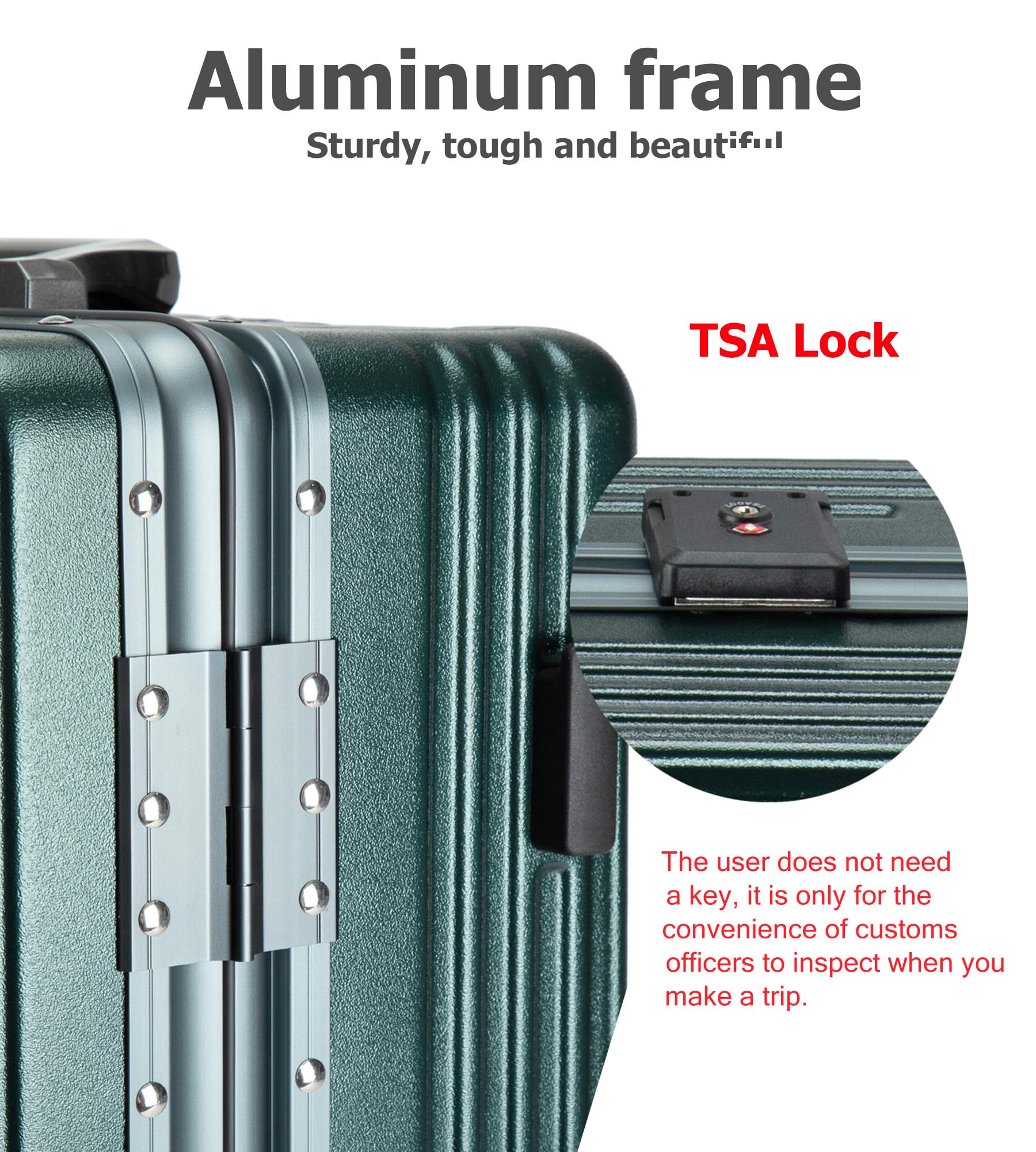 Feilario 20-Inch Aluminum Frame Hardside Spinner Wheel Carry-On Luggage with TSA Lock, USB Charging Port, Cup Holder & Phone Holder - Perfect for Business Travel, Weekend Getaways & Airplane Cabins